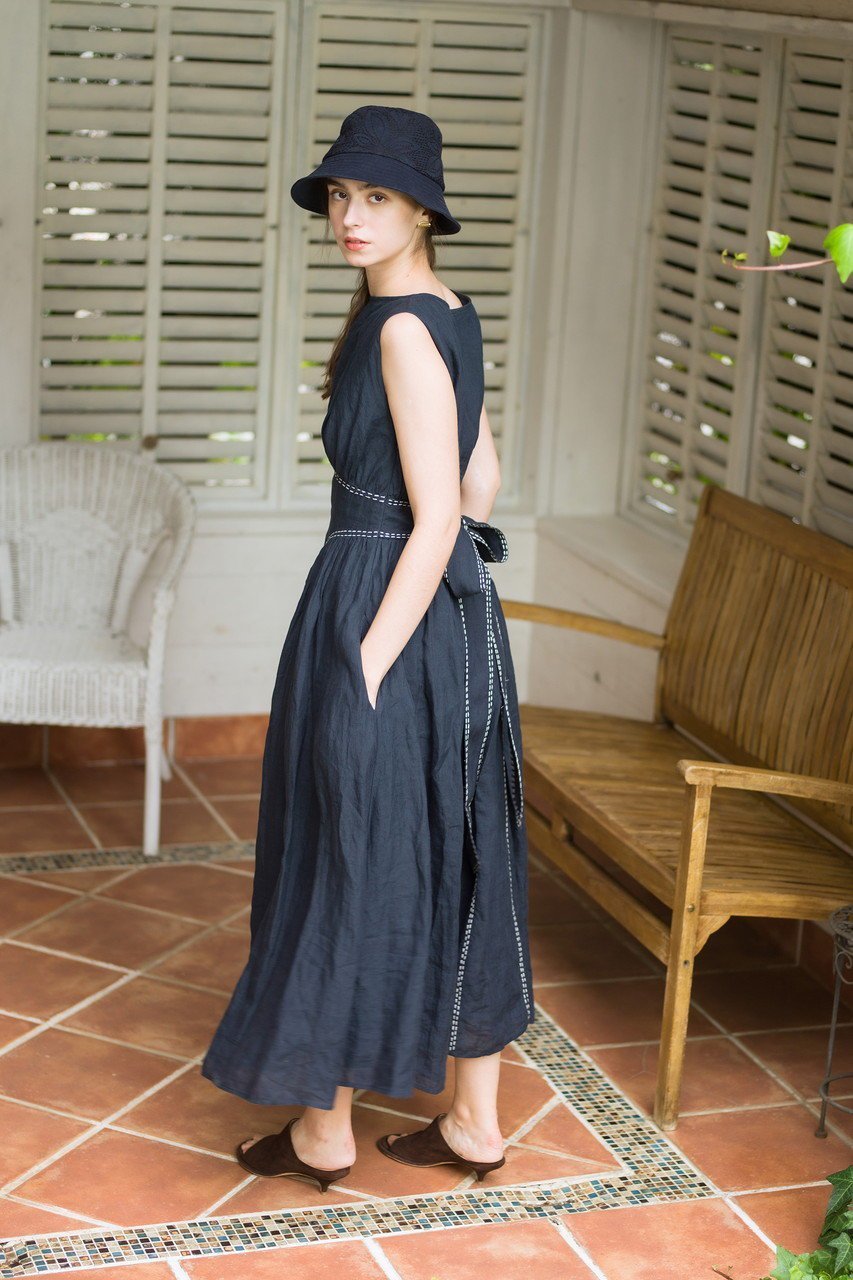 【マーレット/MERLETTE】のVERENA リネン ベルテッドパネルドレス 人気、トレンドファッション・服の通販 founy(ファニー) 　ファッション　Fashion　レディースファッション　Fashion for Women　ワンピース　Dresses　フォーマル・パーティードレス・結婚式用ドレス　Elegant & Casual Dresses　チュニック　Tunic Tops & Dresses　オケージョン　Occasion Wear　チュニック　Tunic, Long Top　ドレス　Dress, One-Piece　フレア　Flare, Flared　モダン　Modern, Contemporary　リネン　Linen, Linen Fabric　リボン　Ribbon, Bow　other-8|ID: prp329100004507935 ipo3291000000032857221