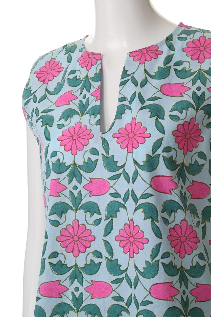 【エスゼット ブロックプリント/SZ Blockprints】のALEGRA TOP LISBON スキッパースリーブレスブラウス 人気、トレンドファッション・服の通販 founy(ファニー) ファッション Fashion レディースファッション Fashion for Women トップス・カットソー Cut & Sew Tops キャミソール&ノースリーブ Camisoles & Sleeveless Tops シャツ・ブラウス・オフィスカジュアル Elegant Blouses & Button-Ups インド Indian Textile シンプル Simple, Minimal スリット Slit, Slit Detail ノースリーブ Sleeveless, No-Sleeve フラワー Flower, Floral ブロック Block, Solid Block Pattern プリント Print, Printed Pattern 夏 Summer 春 Spring S/S・春夏 SS, Spring/Summer, Warm Season other-5|ID: prp329100004507939 ipo3291000000036098038