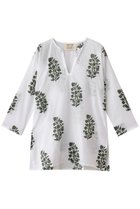 【エスゼット ブロックプリント/SZ Blockprints】のPRIMAVERA TUNIE ANEEZA スキッパーチュニックブラウス ホワイト|ID:prp329100004507942