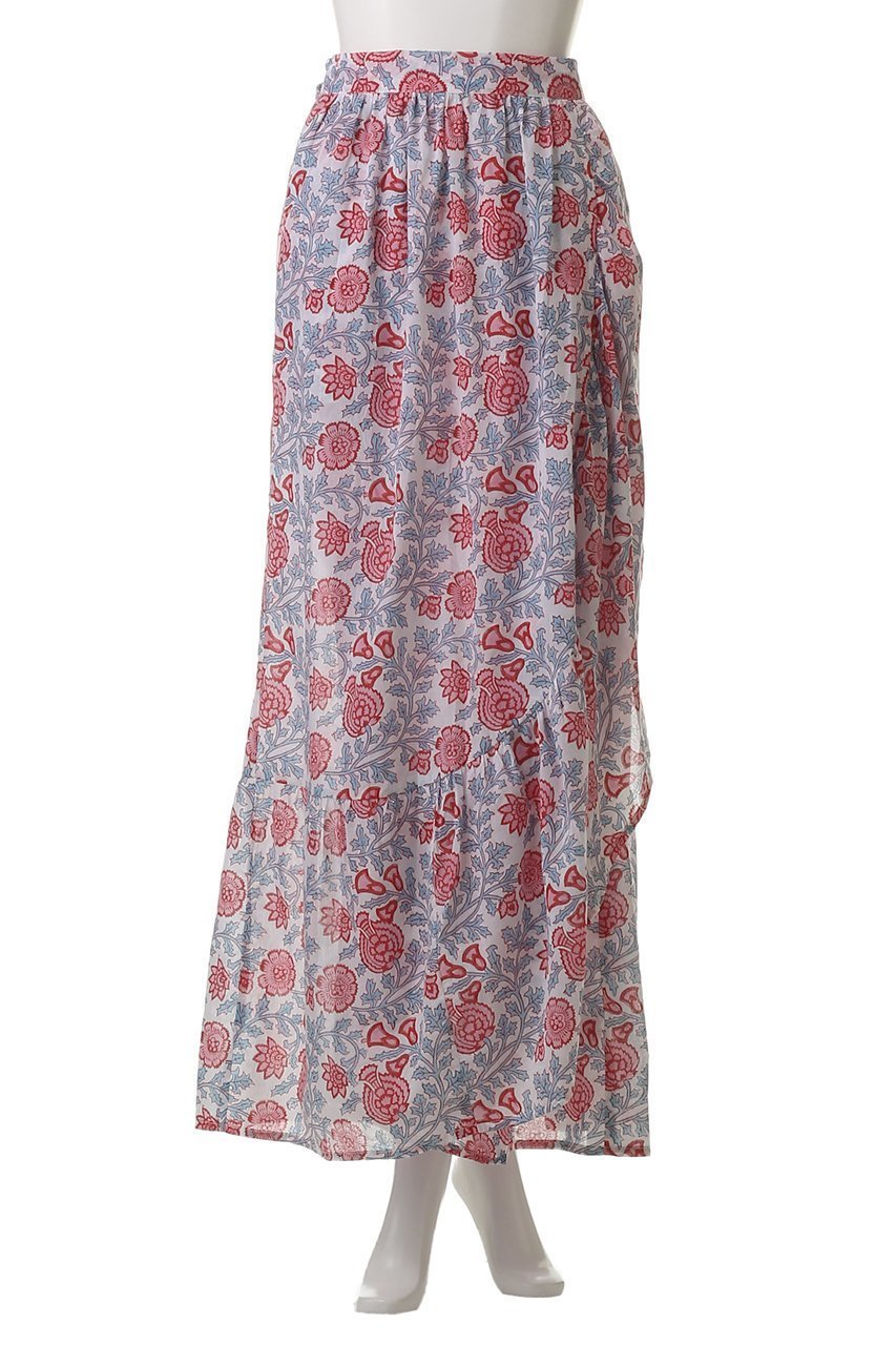 【エスゼット ブロックプリント/SZ Blockprints】のLONG WRAP SKIRT SIMI ラップスカート 人気、トレンドファッション・服の通販 founy(ファニー) 　ファッション　Fashion　レディースファッション　Fashion for Women　スカート　Skirts　ロングスカート　Long Skirts / Maxi & Midi Skirts　エアリー　Airy Texture　カットソー　Cut and Sewn Top　シアー　Sheer, See-Through　フラワー　Flower, Floral　ラップ　Wrap, Wrap Design　ロング　Long, Long-Length　other-2|ID: prp329100004507943 ipo3291000000032844641