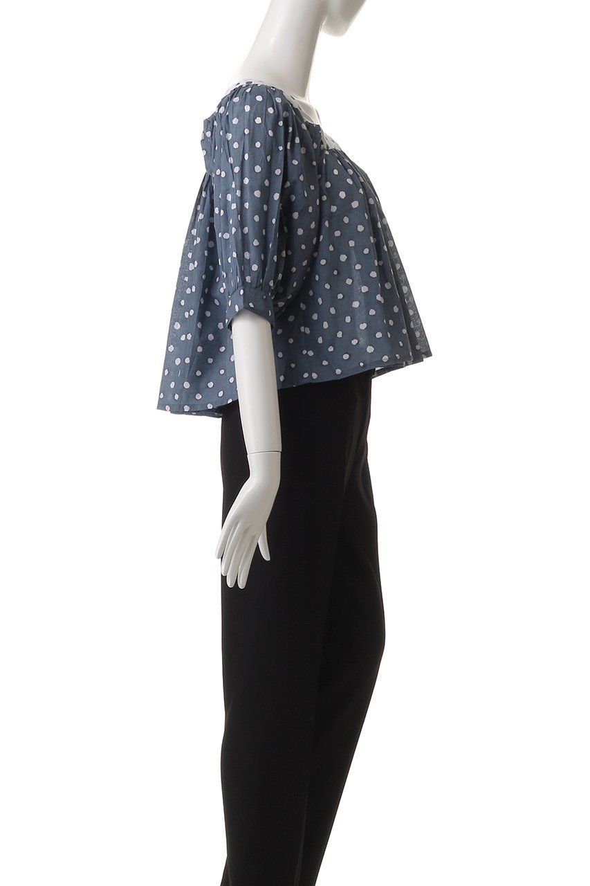 【エスゼット ブロックプリント/SZ Blockprints】のVITI TOP POLKA DOT スクエアネックブラウス 人気、トレンドファッション・服の通販 founy(ファニー) 　ファッション　Fashion　レディースファッション　Fashion for Women　トップス・カットソー　Cut & Sew Tops　シャツ・ブラウス・オフィスカジュアル　Elegant Blouses & Button-Ups　インド　Indian Textile　ギャザー　Gathered, Ruffled　クロップド　Cropped, Short Length　ショート　Short, Short Length　スクエア　Square, Square Shape　スリーブ　Sleeve, Long Sleeve / Short Sleeve　ドット　Polka Dot, Dot Pattern　ブロック　Block, Solid Block Pattern　プリント　Print, Printed Pattern　夏　Summer　other-3|ID: prp329100004507945 ipo3291000000032906887