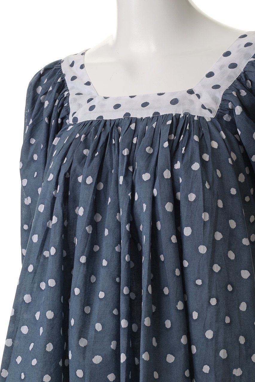 【エスゼット ブロックプリント/SZ Blockprints】のVITI TOP POLKA DOT スクエアネックブラウス 人気、トレンドファッション・服の通販 founy(ファニー) 　ファッション　Fashion　レディースファッション　Fashion for Women　トップス・カットソー　Cut & Sew Tops　シャツ・ブラウス・オフィスカジュアル　Elegant Blouses & Button-Ups　インド　Indian Textile　ギャザー　Gathered, Ruffled　クロップド　Cropped, Short Length　ショート　Short, Short Length　スクエア　Square, Square Shape　スリーブ　Sleeve, Long Sleeve / Short Sleeve　ドット　Polka Dot, Dot Pattern　ブロック　Block, Solid Block Pattern　プリント　Print, Printed Pattern　夏　Summer　other-5|ID: prp329100004507945 ipo3291000000032906894