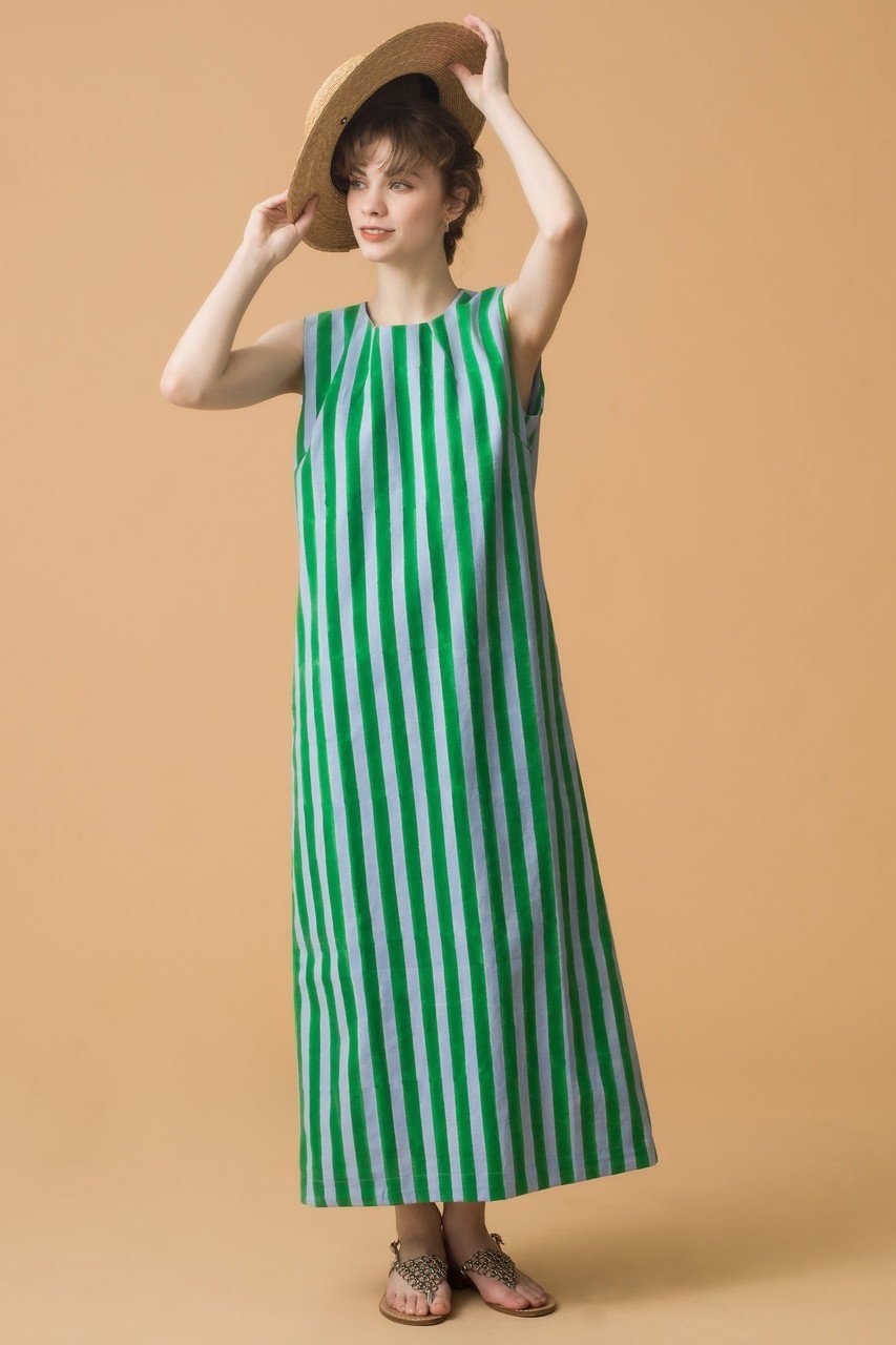 【エスゼット ブロックプリント/SZ Blockprints】の【日本限定】RINA DRESS THICK STRIPE ノースリーブワンピース 人気、トレンドファッション・服の通販 founy(ファニー) 　ファッション　Fashion　レディースファッション　Fashion for Women　ワンピース　Dresses　フォーマル・パーティードレス・結婚式用ドレス　Elegant & Casual Dresses　チュニック　Tunic Tops & Dresses　オケージョン　Occasion Wear　シューズ　Shoes, Footwear　スタイリッシュ　Stylish, Fashionable　ストライプ　Stripe, Striped Pattern　ストレート　Straight, Straight Cut　チュニック　Tunic, Long Top　ノースリーブ　Sleeveless, No-Sleeve　夏　Summer　other-6|ID: prp329100004507947 ipo3291000000032648433