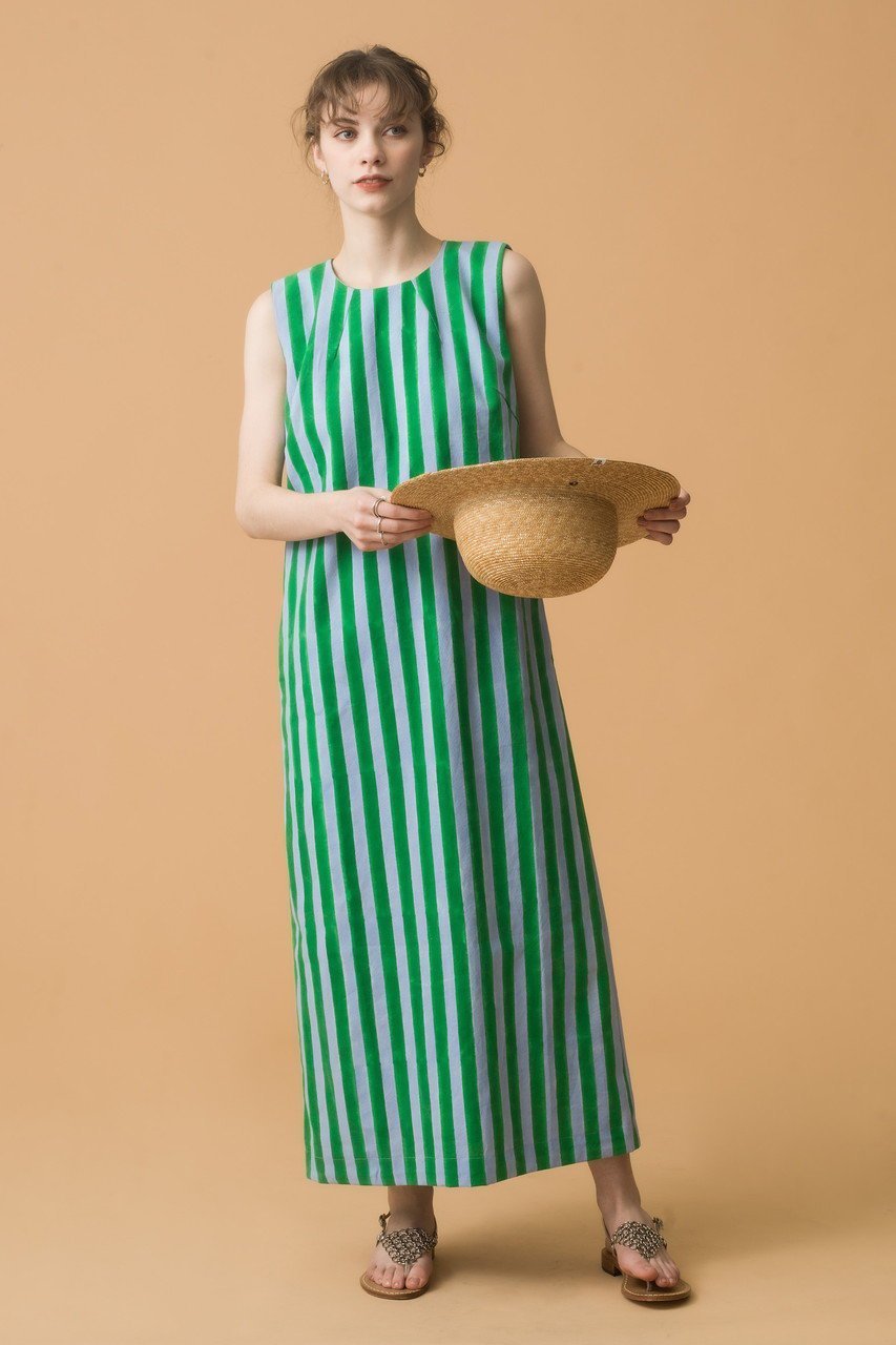 【エスゼット ブロックプリント/SZ Blockprints】の【日本限定】RINA DRESS THICK STRIPE ノースリーブワンピース 人気、トレンドファッション・服の通販 founy(ファニー) 　ファッション　Fashion　レディースファッション　Fashion for Women　ワンピース　Dresses　フォーマル・パーティードレス・結婚式用ドレス　Elegant & Casual Dresses　チュニック　Tunic Tops & Dresses　オケージョン　Occasion Wear　シューズ　Shoes, Footwear　スタイリッシュ　Stylish, Fashionable　ストライプ　Stripe, Striped Pattern　ストレート　Straight, Straight Cut　チュニック　Tunic, Long Top　ノースリーブ　Sleeveless, No-Sleeve　夏　Summer　other-7|ID: prp329100004507947 ipo3291000000032648434