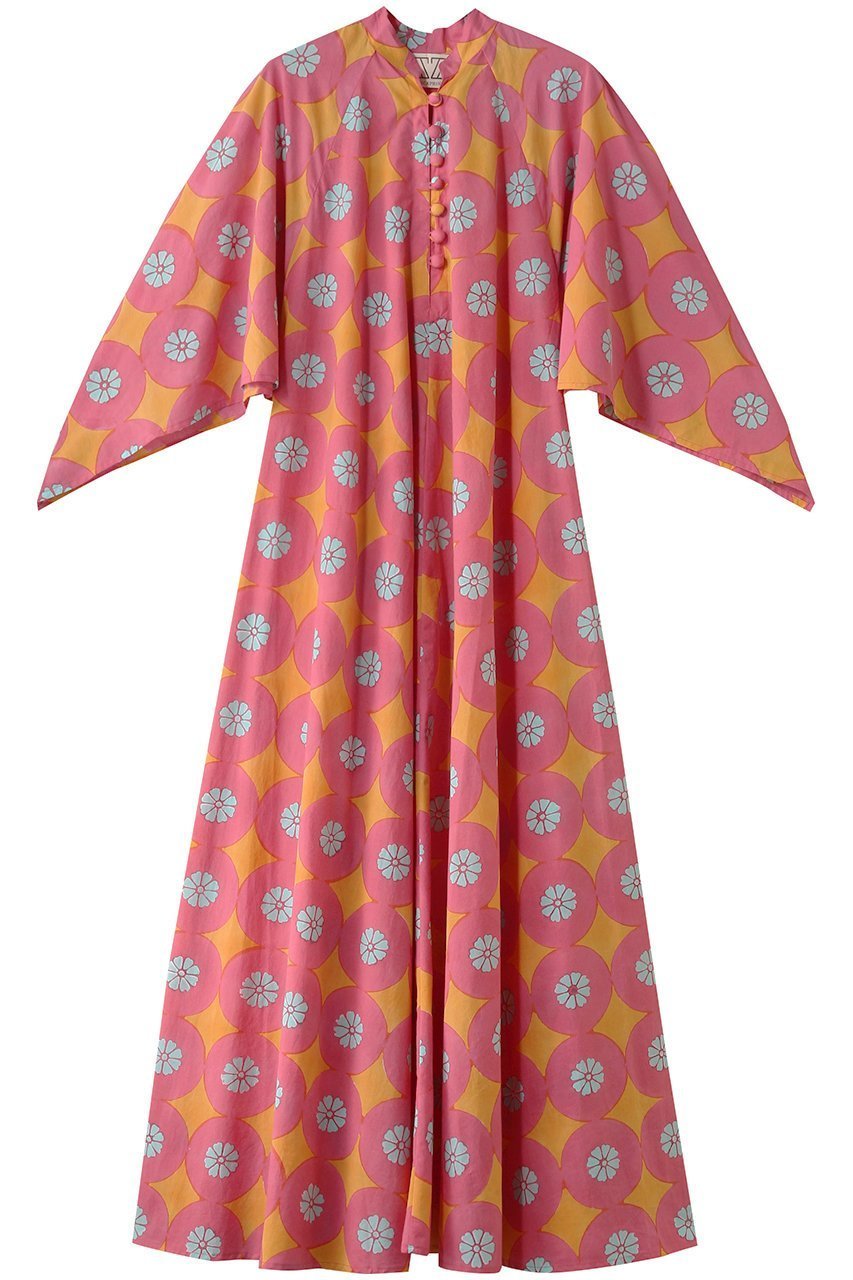 【エスゼット ブロックプリント/SZ Blockprints】のARTEMISIA DRESS STARBURST フレアスリーブワンピース インテリア・キッズ・メンズ・レディースファッション・服の通販 founy(ファニー) 　ファッション　Fashion　レディースファッション　Fashion for Women　ワンピース　Dresses　フォーマル・パーティードレス・結婚式用ドレス　Elegant & Casual Dresses　チュニック　Tunic Tops & Dresses　スリーブ　Sleeve, Long Sleeve / Short Sleeve　チュニック　Tunic, Long Top　パーティ　Party, Party Style　フレア　Flare, Flared　リゾート　Resort, Vacation Style　リラックス　Relax, Relaxed Fit　夏　Summer　レッド|ID: prp329100004507950 ipo3291000000035344559