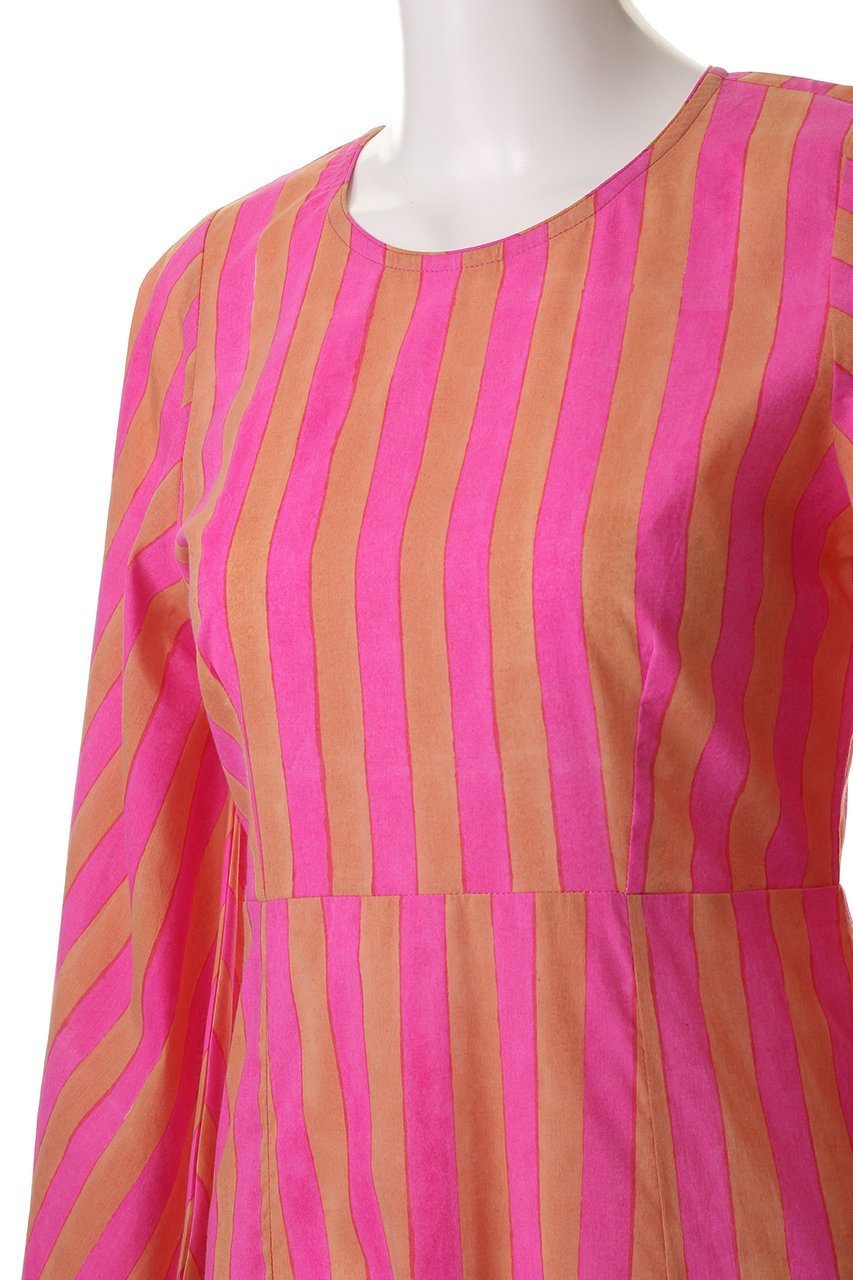 【エスゼット ブロックプリント/SZ Blockprints】のSTEVIE DRESS THICK STRIPE フレアスリーブワンピース 人気、トレンドファッション・服の通販 founy(ファニー) 　ファッション　Fashion　レディースファッション　Fashion for Women　ワンピース　Dresses　フォーマル・パーティードレス・結婚式用ドレス　Elegant & Casual Dresses　チュニック　Tunic Tops & Dresses　オケージョン　Occasion Wear　シューズ　Shoes, Footwear　ストライプ　Stripe, Striped Pattern　スリーブ　Sleeve, Long Sleeve / Short Sleeve　チュニック　Tunic, Long Top　フィット　Fit, Slim Fit　リゾート　Resort, Vacation Style　エレガント 上品　Elegant　夏　Summer　春　Spring　S/S・春夏　SS, Spring/Summer, Warm Season　other-5|ID: prp329100004507954 ipo3291000000035957143