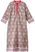 【エスゼット ブロックプリント/SZ Blockprints】のISLE FROCK LISBON IN CELERY スタンドカラーカバーアップワンピース ピンク|ID:prp329100004507956