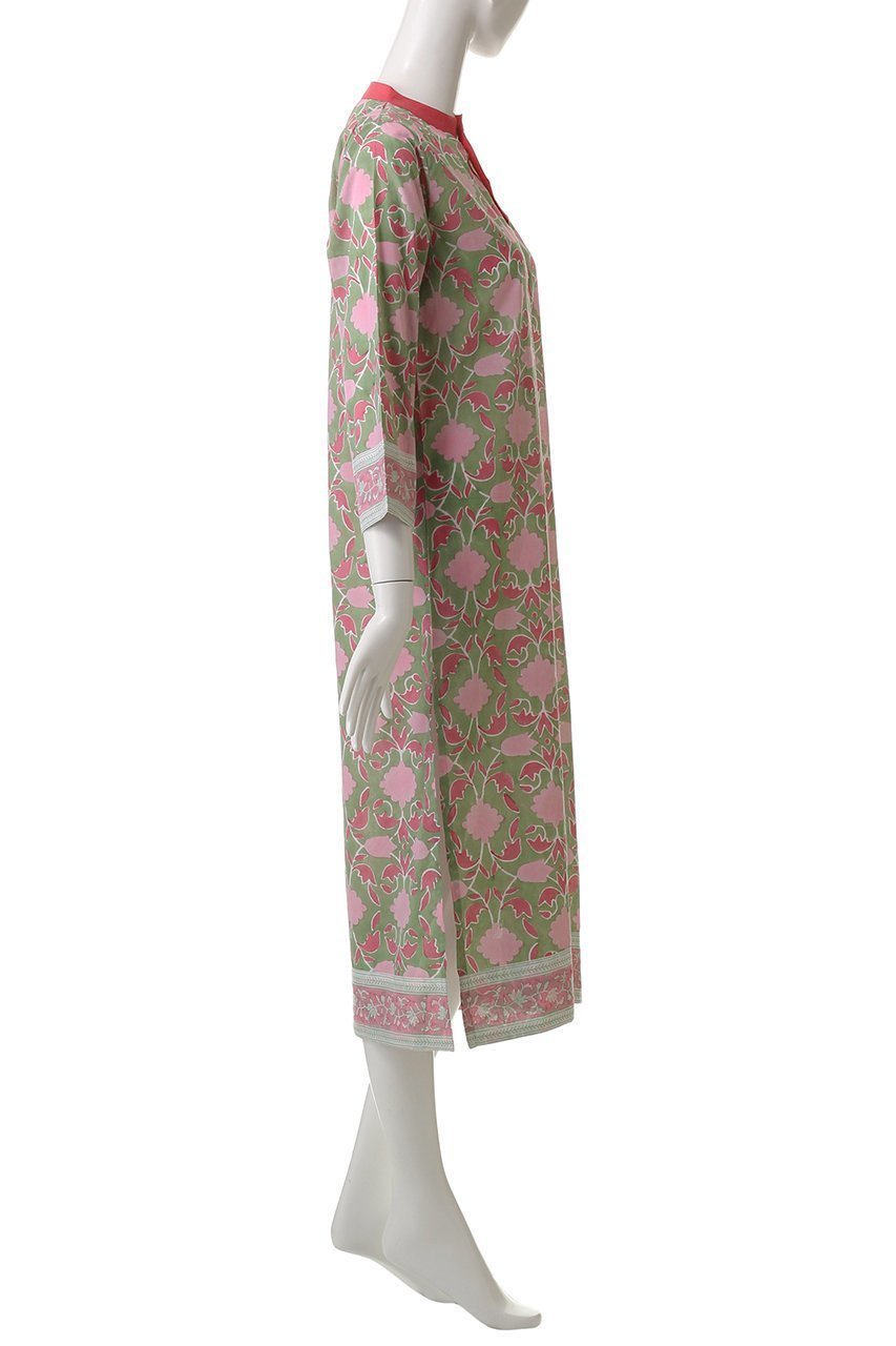 【エスゼット ブロックプリント/SZ Blockprints】のISLE FROCK LISBON IN CELERY スタンドカラーカバーアップワンピース 人気、トレンドファッション・服の通販 founy(ファニー) 　ファッション　Fashion　レディースファッション　Fashion for Women　ワンピース　Dresses　チュニック　Tunic Tops & Dresses　オリエンタル　Oriental Pattern　クラシック　Classic, Timeless Style　ストレート　Straight, Straight Cut　チュニック　Tunic, Long Top　ロング　Long, Long-Length　無地　Plain, Solid Color　other-3|ID: prp329100004507956 ipo3291000000032857143