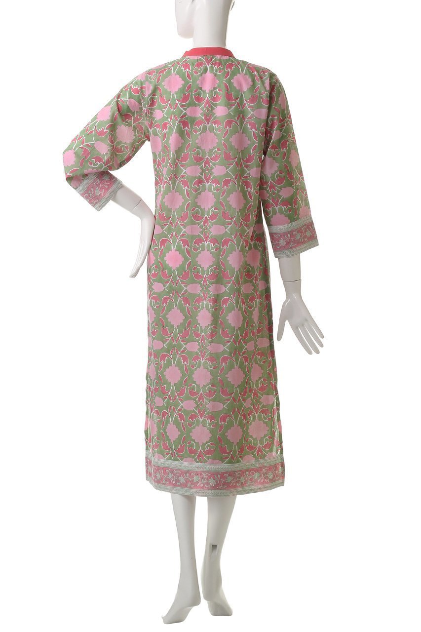 【エスゼット ブロックプリント/SZ Blockprints】のISLE FROCK LISBON IN CELERY スタンドカラーカバーアップワンピース 人気、トレンドファッション・服の通販 founy(ファニー) 　ファッション　Fashion　レディースファッション　Fashion for Women　ワンピース　Dresses　チュニック　Tunic Tops & Dresses　オリエンタル　Oriental Pattern　クラシック　Classic, Timeless Style　ストレート　Straight, Straight Cut　チュニック　Tunic, Long Top　ロング　Long, Long-Length　無地　Plain, Solid Color　other-4|ID: prp329100004507956 ipo3291000000035344602