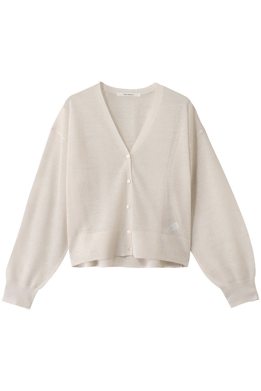 【ミディウミソリッド/MIDIUMISOLID】のsheer v/neck short CD.S カーディガン インテリア・キッズ・メンズ・レディースファッション・服の通販 founy(ファニー) 　ファッション　Fashion　レディースファッション　Fashion for Women　トップス・カットソー　Cut & Sew Tops　ニット　Knit Tops & Sweaters　カーディガン・羽織り　Layered Style Cardigans　カーディガン　Cardigan, Knitwear　シンプル　Simple, Minimal　リネン　Linen, Linen Fabric　再入荷　Restock / Back in Stock　夏　Summer　ivory|ID: prp329100004507957 ipo3291000000032921093