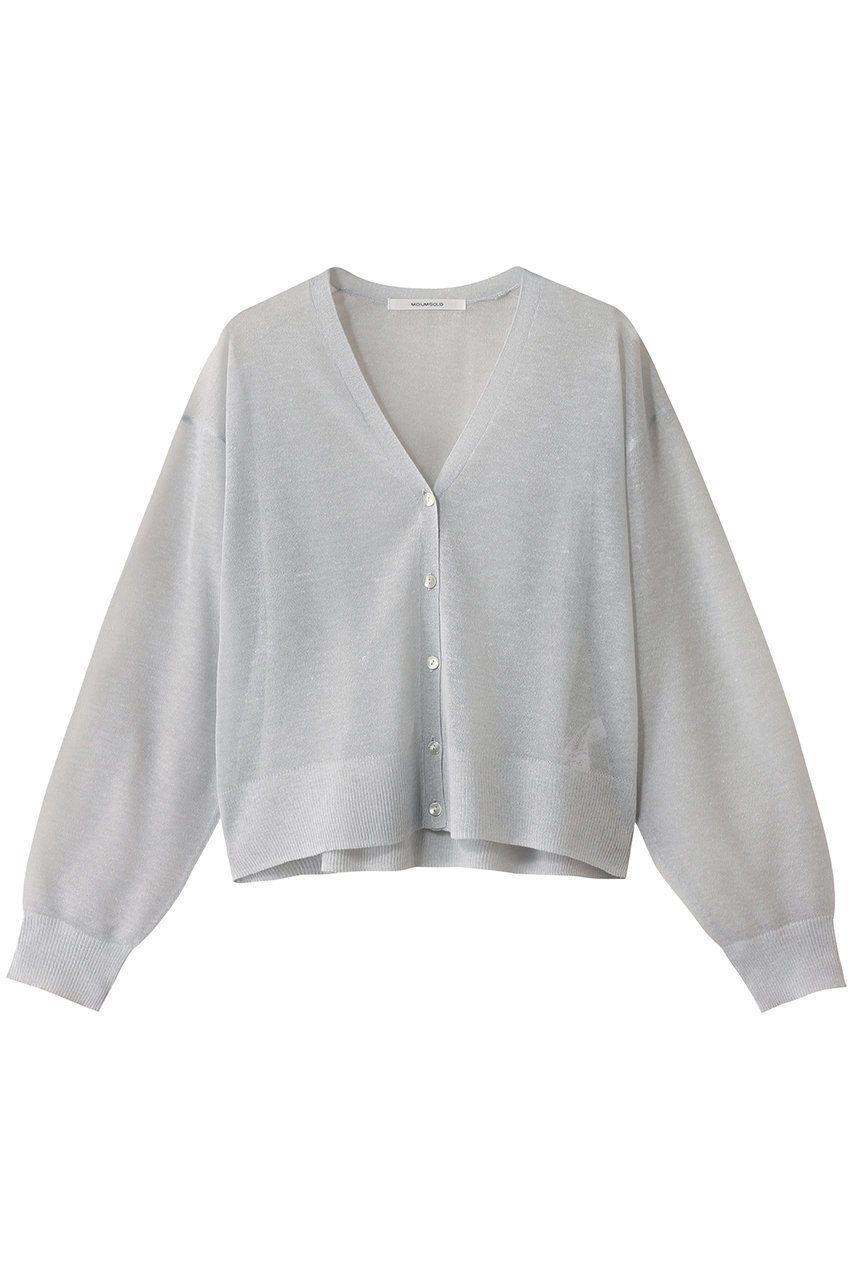 【ミディウミソリッド/MIDIUMISOLID】のsheer v/neck short CD.S カーディガン インテリア・キッズ・メンズ・レディースファッション・服の通販 founy(ファニー) 　ファッション　Fashion　レディースファッション　Fashion for Women　トップス・カットソー　Cut & Sew Tops　ニット　Knit Tops & Sweaters　カーディガン・羽織り　Layered Style Cardigans　カーディガン　Cardigan, Knitwear　シンプル　Simple, Minimal　リネン　Linen, Linen Fabric　再入荷　Restock / Back in Stock　夏　Summer　l.blue|ID: prp329100004507957 ipo3291000000032921102