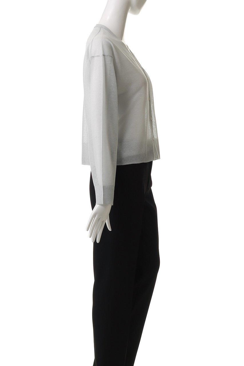 【ミディウミソリッド/MIDIUMISOLID】のsheer v/neck short CD.S カーディガン 人気、トレンドファッション・服の通販 founy(ファニー) 　ファッション　Fashion　レディースファッション　Fashion for Women　トップス・カットソー　Cut & Sew Tops　ニット　Knit Tops & Sweaters　カーディガン・羽織り　Layered Style Cardigans　カーディガン　Cardigan, Knitwear　シンプル　Simple, Minimal　リネン　Linen, Linen Fabric　再入荷　Restock / Back in Stock　夏　Summer　other-3|ID: prp329100004507957 ipo3291000000032921130