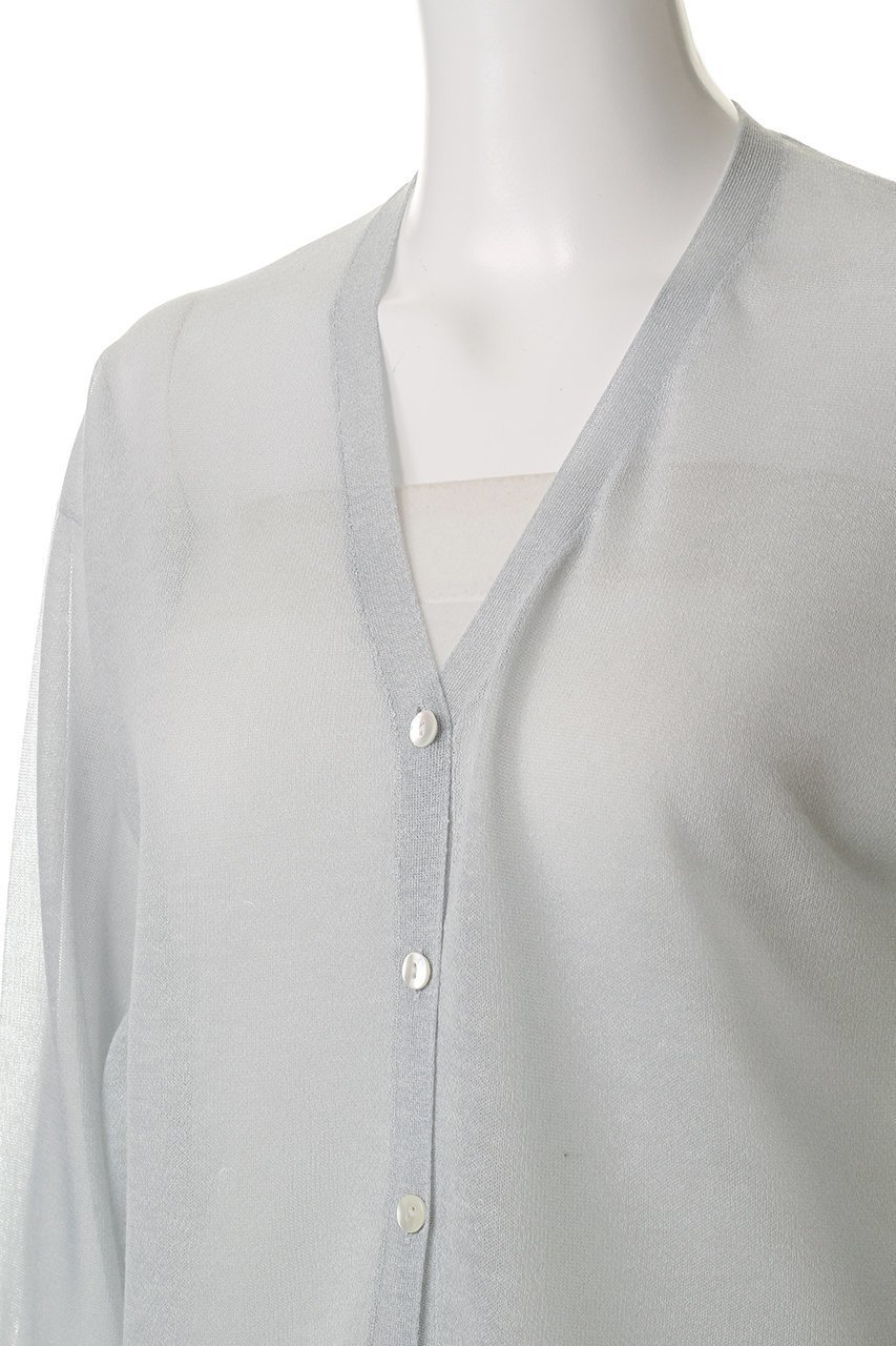 【ミディウミソリッド/MIDIUMISOLID】のsheer v/neck short CD.S カーディガン 人気、トレンドファッション・服の通販 founy(ファニー) 　ファッション　Fashion　レディースファッション　Fashion for Women　トップス・カットソー　Cut & Sew Tops　ニット　Knit Tops & Sweaters　カーディガン・羽織り　Layered Style Cardigans　カーディガン　Cardigan, Knitwear　シンプル　Simple, Minimal　リネン　Linen, Linen Fabric　再入荷　Restock / Back in Stock　夏　Summer　other-5|ID: prp329100004507957 ipo3291000000032921146