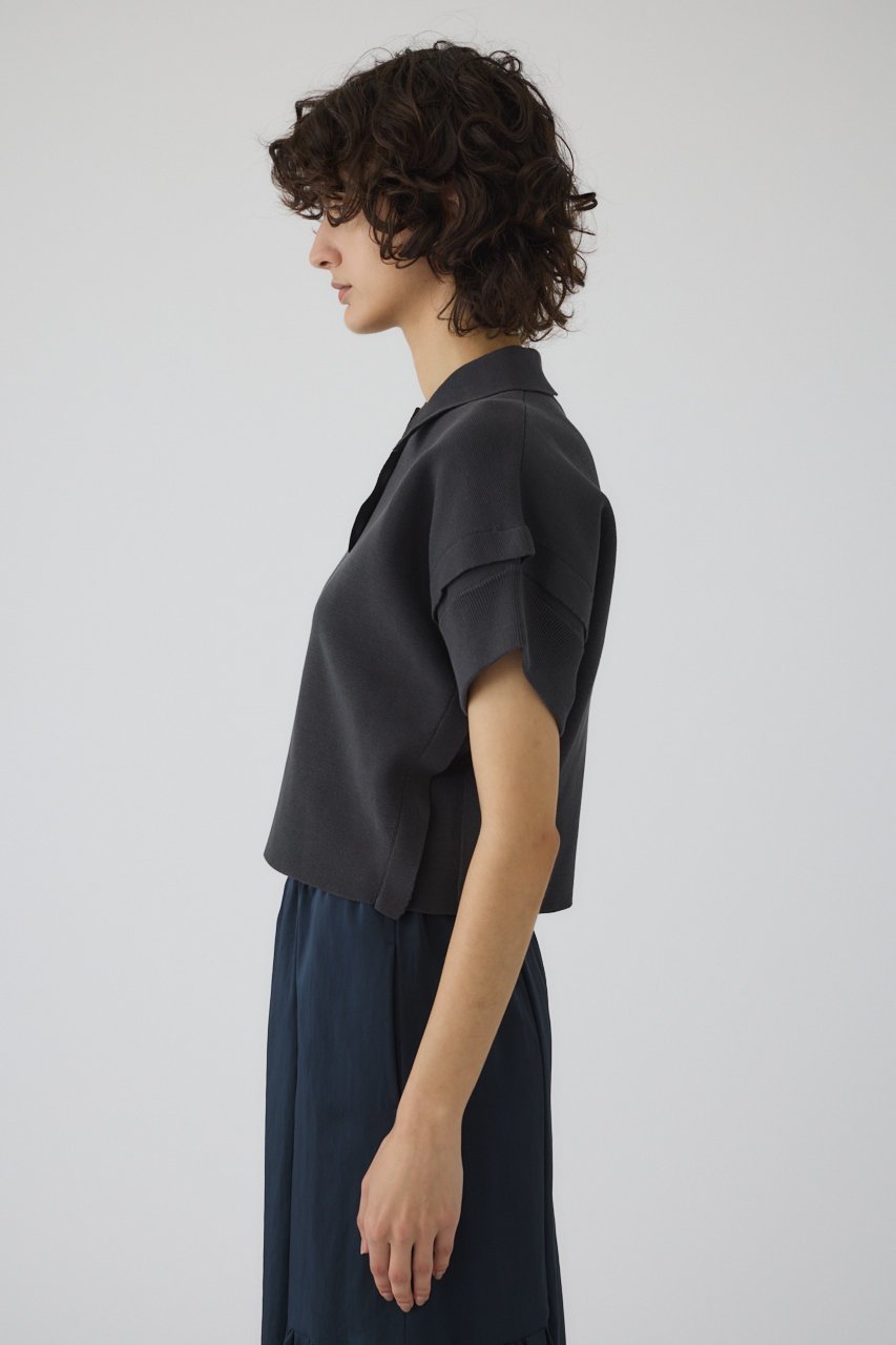 【リムアーク/RIM.ARK】のStylish polo knit/ニット 人気、トレンドファッション・服の通販 founy(ファニー) 　ファッション　Fashion　レディースファッション　Fashion for Women　トップス・カットソー　Cut & Sew Tops　ニット　Knit Tops & Sweaters　カジュアルプルオーバー・ニットトップス　Pullovers & Knit Tops / Casual Pullovers　スクエア　Square, Square Shape　スタイリッシュ　Stylish, Fashionable　バランス　Balance, Style Balance　夏　Summer　other-3|ID: prp329100004507959 ipo3291000000032961087
