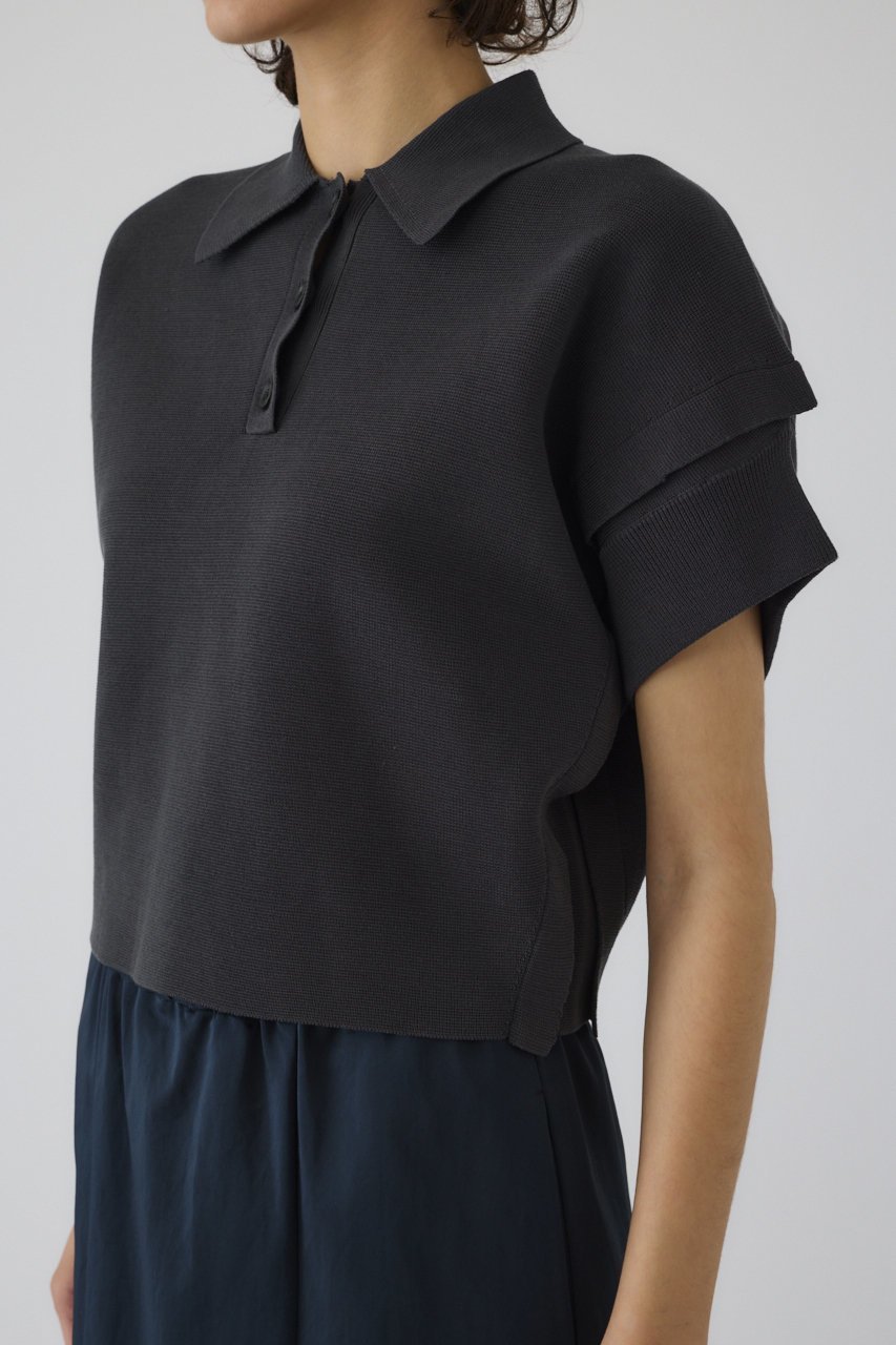 【リムアーク/RIM.ARK】のStylish polo knit/ニット 人気、トレンドファッション・服の通販 founy(ファニー) 　ファッション　Fashion　レディースファッション　Fashion for Women　トップス・カットソー　Cut & Sew Tops　ニット　Knit Tops & Sweaters　カジュアルプルオーバー・ニットトップス　Pullovers & Knit Tops / Casual Pullovers　スクエア　Square, Square Shape　スタイリッシュ　Stylish, Fashionable　バランス　Balance, Style Balance　夏　Summer　other-2|ID: prp329100004507959 ipo3291000000035655743