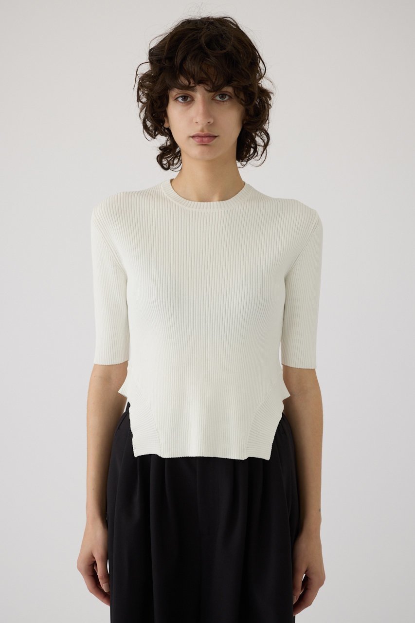 【リムアーク/RIM.ARK】のRound hem knit tops/ニット 人気、トレンドファッション・服の通販 founy(ファニー) 　ファッション　Fashion　レディースファッション　Fashion for Women　トップス・カットソー　Cut & Sew Tops　ニット　Knit Tops & Sweaters　カジュアルプルオーバー・ニットトップス　Pullovers & Knit Tops / Casual Pullovers　シルク　Silk, 100% Silk　シンプル　Simple, Minimal　スタイリッシュ　Stylish, Fashionable　ドレープ　Drape, Draping Fabric　バランス　Balance, Style Balance　リブニット　Rib Knit, Ribbed Knit　エレガント 上品　Elegant　夏　Summer　 other-1|ID: prp329100004507970 ipo3291000000032922605
