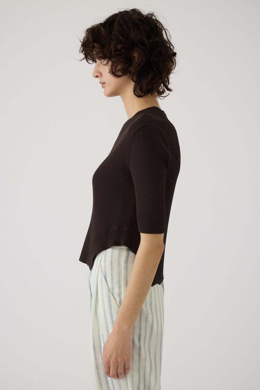 【リムアーク/RIM.ARK】のRound hem knit tops/ニット 人気、トレンドファッション・服の通販 founy(ファニー) 　ファッション　Fashion　レディースファッション　Fashion for Women　トップス・カットソー　Cut & Sew Tops　ニット　Knit Tops & Sweaters　カジュアルプルオーバー・ニットトップス　Pullovers & Knit Tops / Casual Pullovers　シルク　Silk, 100% Silk　シンプル　Simple, Minimal　スタイリッシュ　Stylish, Fashionable　ドレープ　Drape, Draping Fabric　バランス　Balance, Style Balance　リブニット　Rib Knit, Ribbed Knit　エレガント 上品　Elegant　夏　Summer　other-3|ID: prp329100004507970 ipo3291000000032922648