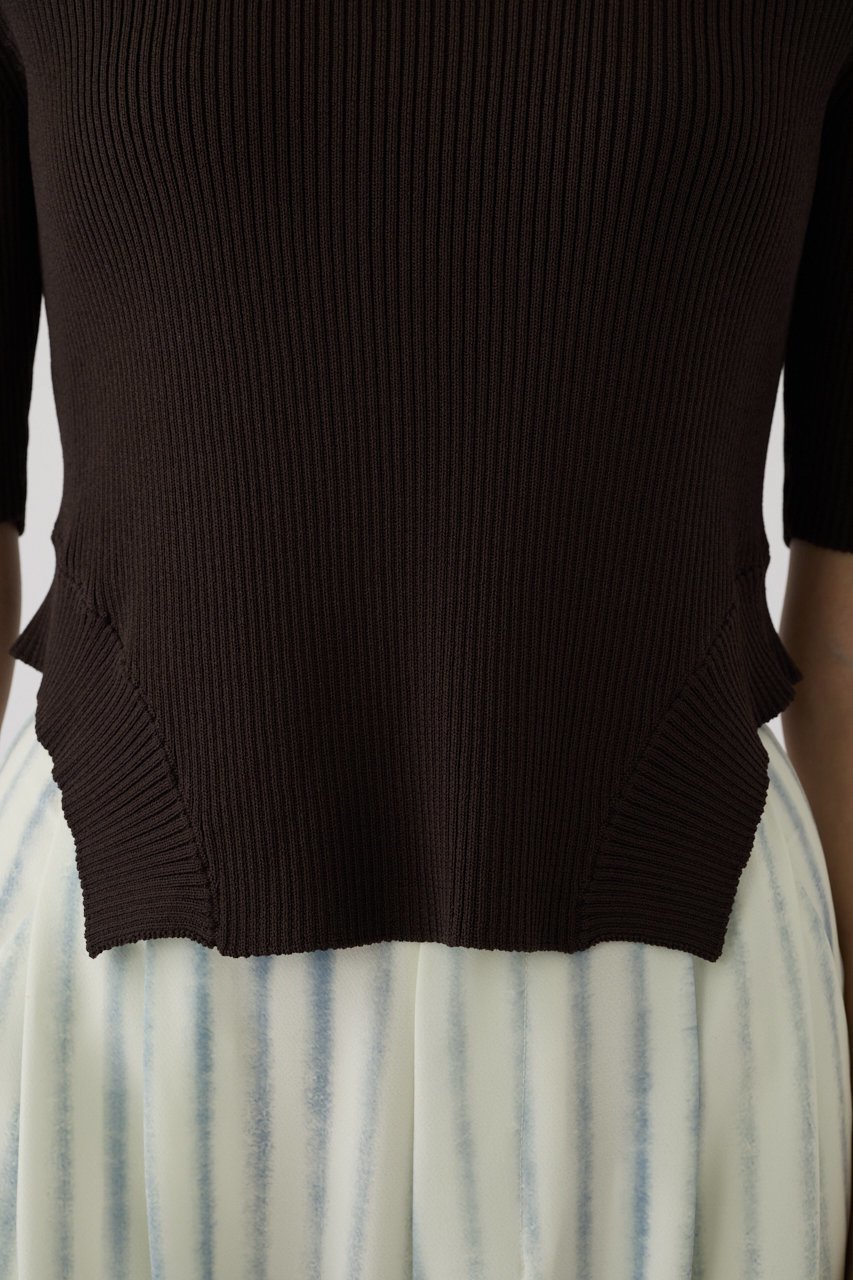 【リムアーク/RIM.ARK】のRound hem knit tops/ニット 人気、トレンドファッション・服の通販 founy(ファニー) 　ファッション　Fashion　レディースファッション　Fashion for Women　トップス・カットソー　Cut & Sew Tops　ニット　Knit Tops & Sweaters　カジュアルプルオーバー・ニットトップス　Pullovers & Knit Tops / Casual Pullovers　シルク　Silk, 100% Silk　シンプル　Simple, Minimal　スタイリッシュ　Stylish, Fashionable　ドレープ　Drape, Draping Fabric　バランス　Balance, Style Balance　リブニット　Rib Knit, Ribbed Knit　エレガント 上品　Elegant　夏　Summer　other-8|ID: prp329100004507970 ipo3291000000032922707