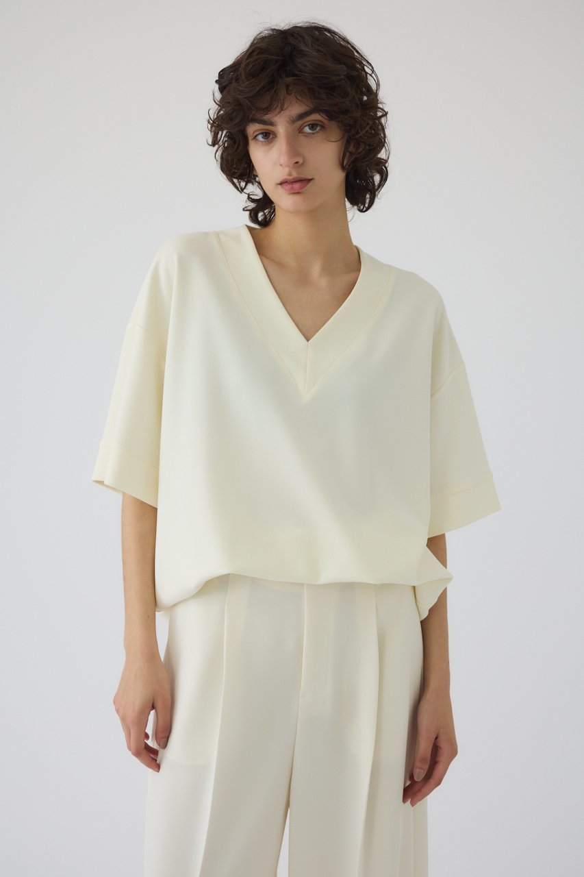 【リムアーク/RIM.ARK】のMannish v-neck tops/トップス インテリア・キッズ・メンズ・レディースファッション・服の通販 founy(ファニー) 　ファッション　Fashion　レディースファッション　Fashion for Women　トップス・カットソー　Cut & Sew Tops　シャツ・ブラウス・オフィスカジュアル　Elegant Blouses & Button-Ups　Vネックトップス　V-Neck Tops / V-Cut Neckline Shirts　おすすめ　Recommended / Our Picks　ショート　Short, Short Length　ジョーゼット　Georgette, Semi-Sheer Fabric　スリーブ　Sleeve, Long Sleeve / Short Sleeve　セットアップ　Set-Up, Coordinated Outfit　トラベル　Travel, Travel Gear　ベスト　Vest, Waistcoat　マニッシュ　Mannish, Boyish　アイボリー|ID: prp329100004507971 ipo3291000000036398640