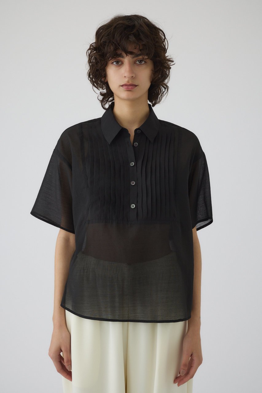 【リムアーク/RIM.ARK】のPin-tuck square PO/プルオーバー インテリア・キッズ・メンズ・レディースファッション・服の通販 founy(ファニー) 　ファッション　Fashion　レディースファッション　Fashion for Women　トップス・カットソー　Cut & Sew Tops　シャツ・ブラウス・オフィスカジュアル　Elegant Blouses & Button-Ups　カジュアルプルオーバー・ニットトップス　Pullovers & Knit Tops / Casual Pullovers　ショート　Short, Short Length　スリーブ　Sleeve, Long Sleeve / Short Sleeve　バランス　Balance, Style Balance　マニッシュ　Mannish, Boyish　レギュラー　Regular, Standard Fit　エレガント 上品　Elegant　ブラック|ID: prp329100004507972 ipo3291000000032808647