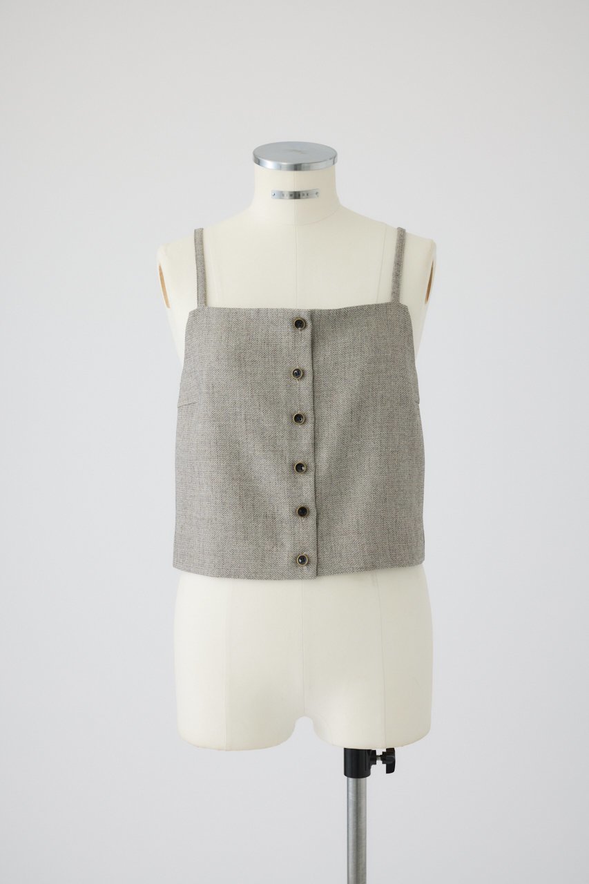 【リムアーク/RIM.ARK】のTweed cami tops/トップス インテリア・キッズ・メンズ・レディースファッション・服の通販 founy(ファニー) 　ファッション　Fashion　レディースファッション　Fashion for Women　トップス・カットソー　Cut & Sew Tops　キャミソール&ノースリーブ　Camisoles & Sleeveless Tops　シャツ・ブラウス・オフィスカジュアル　Elegant Blouses & Button-Ups　おすすめ　Recommended / Our Picks　キャミソール　Camisole, Spaghetti Strap Top　サマー　Summer, Summer Style　セットアップ　Set-Up, Coordinated Outfit　ツイード　Twill, Twill Weave　ノースリーブ　Sleeveless, No-Sleeve　ミックス　Mix, Mixed Style　グレージュ|ID: prp329100004507973 ipo3291000000032808658