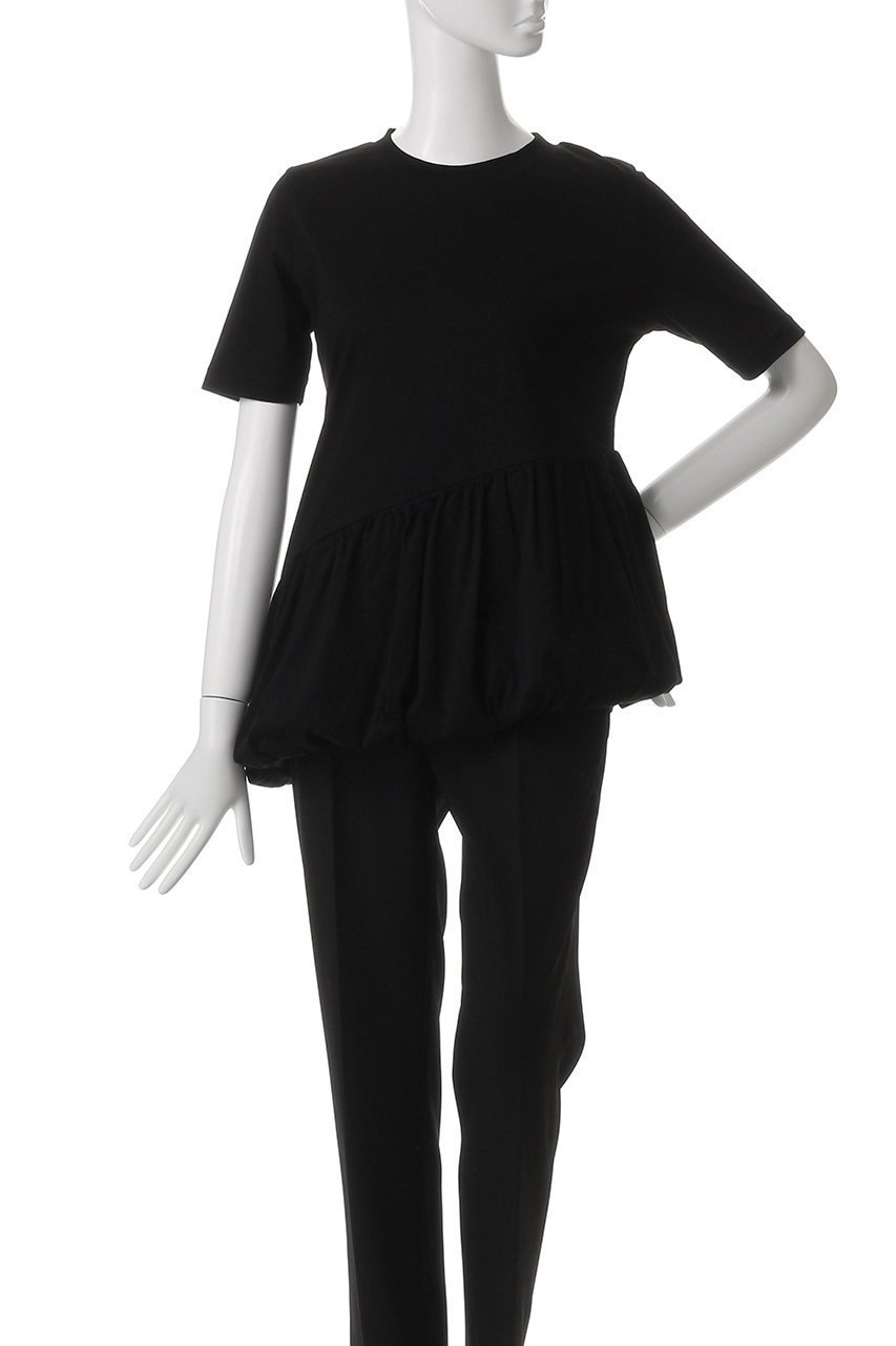 【ミラ ショーン バイ チカ キサダ/mila schon by chika kisada】のバルーン ショートスリーブ カットソー 人気、トレンドファッション・服の通販 founy(ファニー) 　ファッション　Fashion　レディースファッション　Fashion for Women　トップス・カットソー　Cut & Sew Tops　シャツ・ブラウス・オフィスカジュアル　Elegant Blouses & Button-Ups　ロングTシャツ・Tシャツ　Longline T-Shirts & Tees　カットソー・ベーシックTシャツ　Cut-and-Sewn Tops / Stretch Tees & Basics　なめらか　Smooth, Silky Texture　イタリア　Italy　カットソー　Cut and Sewn Top　ショート　Short, Short Length　スリーブ　Sleeve, Long Sleeve / Short Sleeve　バルーン　Balloon, Balloon Silhouette　other-2|ID: prp329100004507976 ipo3291000000032844519