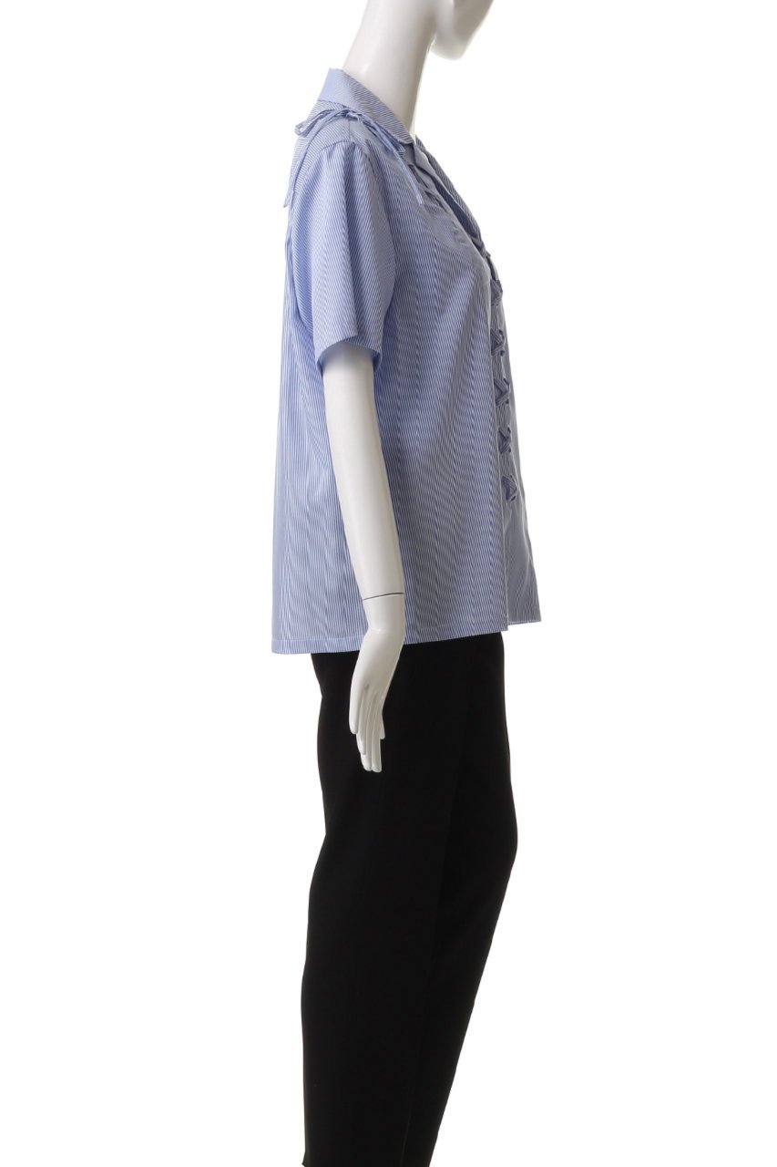 【ミラ ショーン バイ チカ キサダ/mila schon by chika kisada】のレースアップ シャツ 人気、トレンドファッション・服の通販 founy(ファニー) 　ファッション　Fashion　レディースファッション　Fashion for Women　トップス・カットソー　Cut & Sew Tops　シャツ・ブラウス・オフィスカジュアル　Elegant Blouses & Button-Ups　ショート　Short, Short Length　スリーブ　Sleeve, Long Sleeve / Short Sleeve　レース　Lace, Lace Fabric　定番　Standard, Basic Item　other-3|ID: prp329100004507979 ipo3291000000032906811