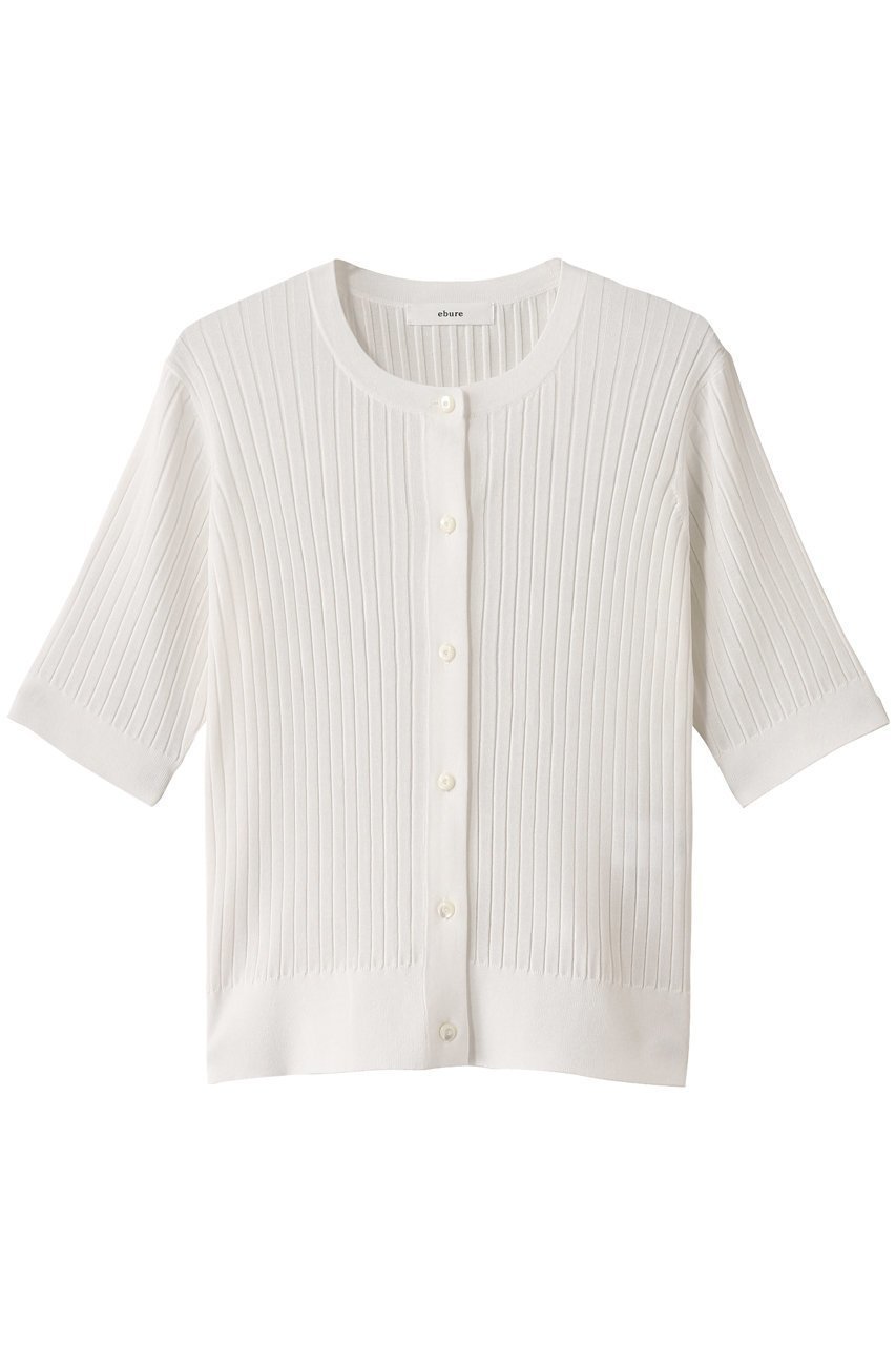 【エブール/ebure】のシアーコットンアセテート クルーネックニットトップス 人気、トレンドファッション・服の通販 founy(ファニー) 　ファッション　Fashion　レディースファッション　WOMEN　トップス・カットソー　Tops/Tshirt　ニット　Knit Tops　カーディガン　Cardigans　カットソー　Cut And Sew　カーディガン　Cardigan　スリーブ　Sleeve　フラット　Flat　夏　Summer　春　Spring　S/S・春夏　Ss・Spring/Summer　 other-1|ID: prp329100004509116 ipo3291000000031913873