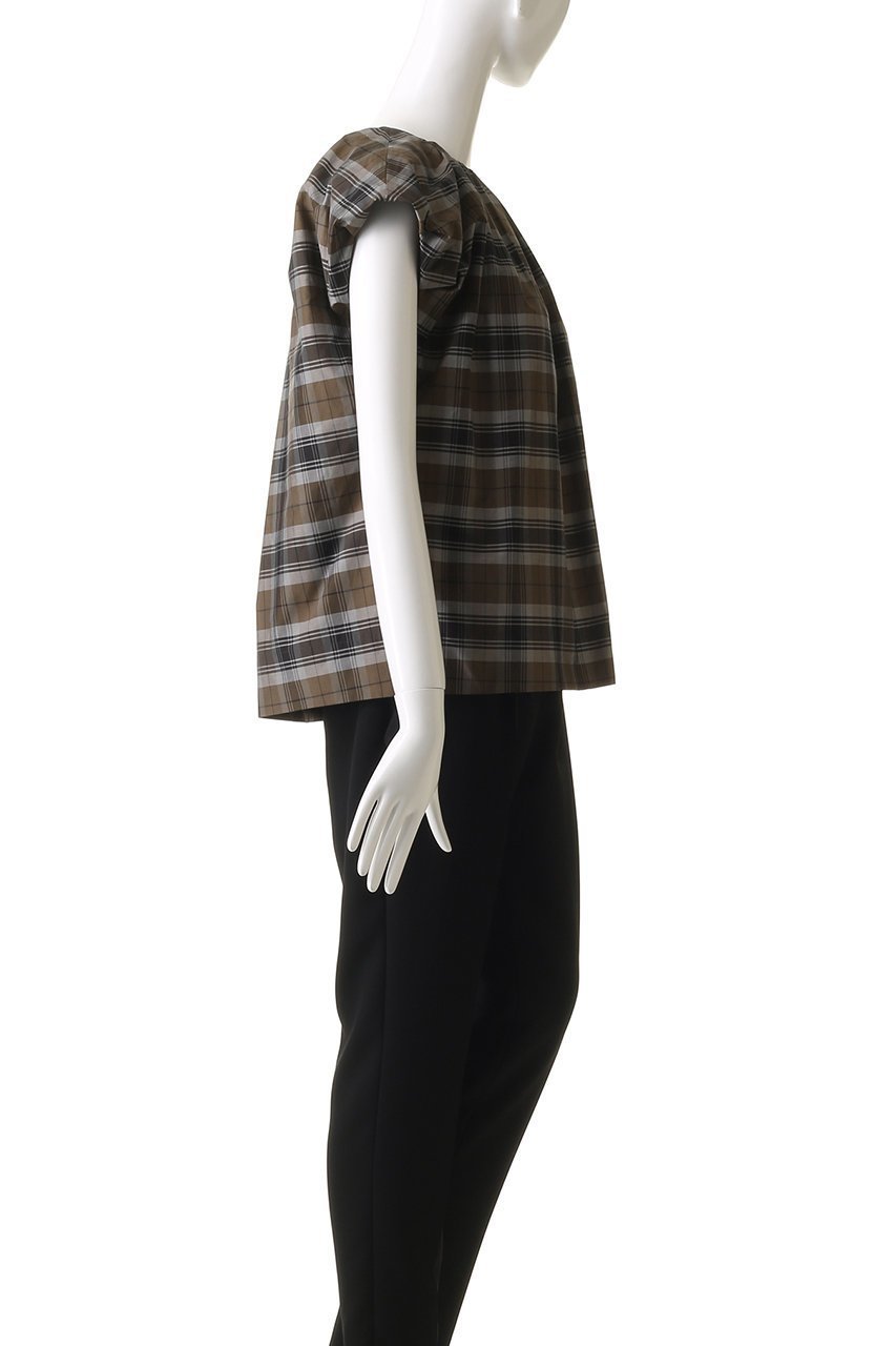 【エブール/ebure】のシルクコットンチェック バルーンブラウス 人気、トレンドファッション・服の通販 founy(ファニー) 　ファッション　Fashion　レディースファッション　WOMEN　トップス・カットソー　Tops/Tshirt　シャツ/ブラウス　Shirts/Blouses　ギャザー　Gather　ショート　Short　シルク　Silk　スリーブ　Sleeve　チェック　Check　デニム　Denim　バルーン　Balloon　マニッシュ　Mannish　other-3|ID: prp329100004509122 ipo3291000000031913990