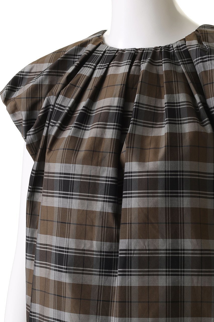 【エブール/ebure】のシルクコットンチェック バルーンブラウス 人気、トレンドファッション・服の通販 founy(ファニー) 　ファッション　Fashion　レディースファッション　WOMEN　トップス・カットソー　Tops/Tshirt　シャツ/ブラウス　Shirts/Blouses　ギャザー　Gather　ショート　Short　シルク　Silk　スリーブ　Sleeve　チェック　Check　デニム　Denim　バルーン　Balloon　マニッシュ　Mannish　other-5|ID: prp329100004509122 ipo3291000000031913992