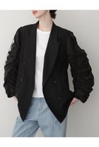 【ヒューエルミュージアム/hueLe Museum】の【STUMBLY】Detachable Sheer Sleeve Jacket ブラック|ID:prp329100004509133