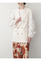 【ヒューエルミュージアム/hueLe Museum】の【STUMBLY】Detachable Sheer Sleeve Jacket ホワイト|ID:prp329100004509133