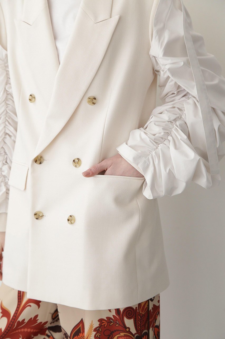 【ヒューエルミュージアム/hueLe Museum】の【STUMBLY】Detachable Sheer Sleeve Jacket 人気、トレンドファッション・服の通販 founy(ファニー) 　ファッション　Fashion　レディースファッション　Fashion for Women　アウター　Coat / Outerwear Collection　レディースジャケット・軽アウター　Jackets　ジャケット　Jacket, Outerwear　ダブル　Double, Double-Breasted　other-6|ID: prp329100004509133 ipo3291000000032919343