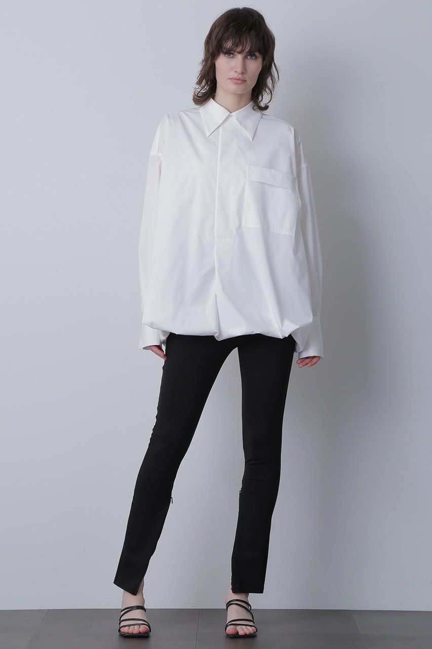 【ヒューエルミュージアム/hueLe Museum】の【STUMBLY】Baloon Silhouette Shirts 人気、トレンドファッション・服の通販 founy(ファニー) 　ファッション　Fashion　レディースファッション　Fashion for Women　トップス・カットソー　Cut & Sew Tops　シャツ・ブラウス・オフィスカジュアル　Elegant Blouses & Button-Ups　カフス　Cuff Design　スリーブ　Sleeve, Long Sleeve / Short Sleeve　ダブル　Double, Double-Breasted　バルーン　Balloon, Balloon Silhouette　ブラウジング　Blouson Silhouette, Cinched Waist　ロング　Long, Long-Length　other-3|ID: prp329100004509134 ipo3291000000032874041