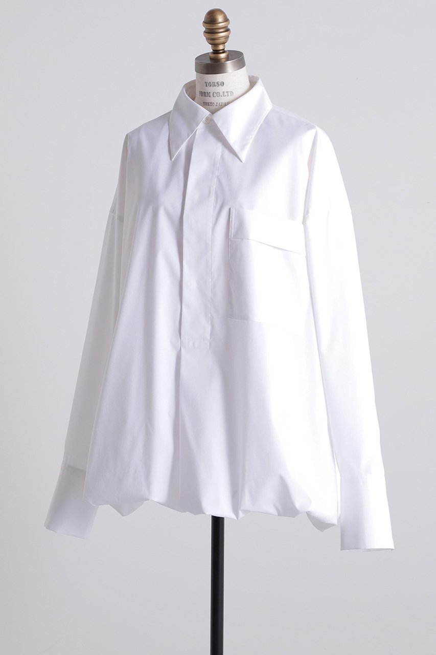 【ヒューエルミュージアム/hueLe Museum】の【STUMBLY】Baloon Silhouette Shirts 人気、トレンドファッション・服の通販 founy(ファニー) 　ファッション　Fashion　レディースファッション　Fashion for Women　トップス・カットソー　Cut & Sew Tops　シャツ・ブラウス・オフィスカジュアル　Elegant Blouses & Button-Ups　カフス　Cuff Design　スリーブ　Sleeve, Long Sleeve / Short Sleeve　ダブル　Double, Double-Breasted　バルーン　Balloon, Balloon Silhouette　ブラウジング　Blouson Silhouette, Cinched Waist　ロング　Long, Long-Length　other-2|ID: prp329100004509134 ipo3291000000035739925