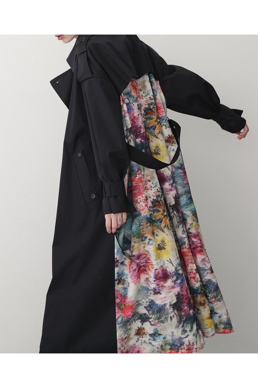【ヒューエルミュージアム/hueLe Museum】の【STUMBLY】Back Printed Trench Coat インテリア・キッズ・メンズ・レディースファッション・服の通販 founy(ファニー) 　ファッション　Fashion　レディースファッション　WOMEN　アウター　Coat Outerwear　コート　Coats　トレンチコート　Trench Coats　クラシック　Classic　スタンダード　Standard　バランス　Balance　ビッグ　Big　プリント　Print　リメイク　Remake　ロング　Long　ネイビー|ID: prp329100004509135 ipo3291000000031862556