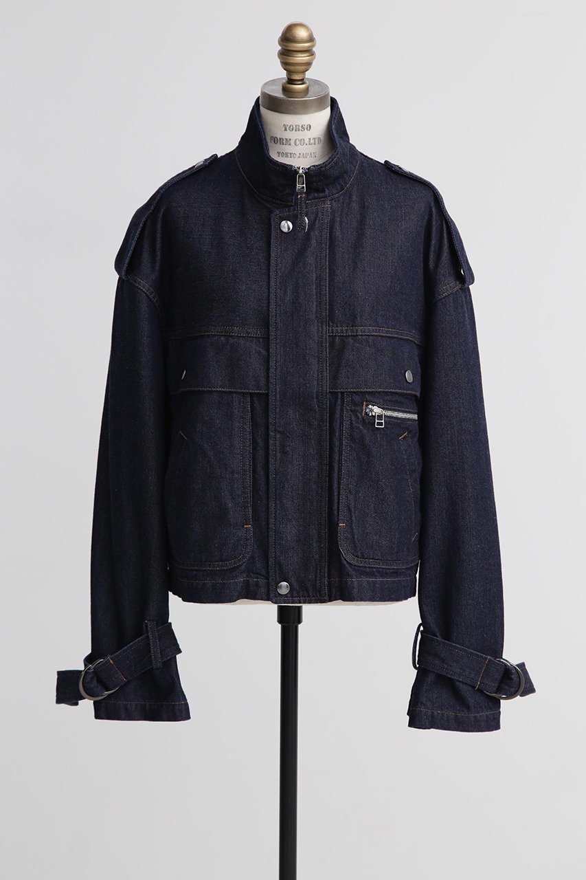 【ヒューエルミュージアム/hueLe Museum】の【STUMBLY】10oz Stand Zip Up Denim Jacket 人気、トレンドファッション・服の通販 founy(ファニー) 　ファッション　Fashion　レディースファッション　Fashion for Women　アウター　Coat / Outerwear Collection　レディースジャケット・軽アウター　Jackets　ショルダー　Shoulder, Shoulder Strap　ジャケット　Jacket, Outerwear　ダブル　Double, Double-Breasted　デニム　Denim, Jeans Material　ドット　Polka Dot, Dot Pattern　ドロップ　Drop Shoulder, Dropped Style　パッチ　Patch, Appliqué　ビッグ　Big, Oversized　ポケット　Pocket, Pocket Detail　メタル　Metal, Metal Parts　other-2|ID: prp329100004509136 ipo3291000000032938198