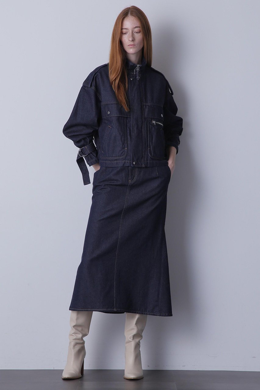 【ヒューエルミュージアム/hueLe Museum】の【STUMBLY】10oz Stand Zip Up Denim Jacket 人気、トレンドファッション・服の通販 founy(ファニー) 　ファッション　Fashion　レディースファッション　Fashion for Women　アウター　Coat / Outerwear Collection　レディースジャケット・軽アウター　Jackets　ショルダー　Shoulder, Shoulder Strap　ジャケット　Jacket, Outerwear　ダブル　Double, Double-Breasted　デニム　Denim, Jeans Material　ドット　Polka Dot, Dot Pattern　ドロップ　Drop Shoulder, Dropped Style　パッチ　Patch, Appliqué　ビッグ　Big, Oversized　ポケット　Pocket, Pocket Detail　メタル　Metal, Metal Parts　other-3|ID: prp329100004509136 ipo3291000000032938206