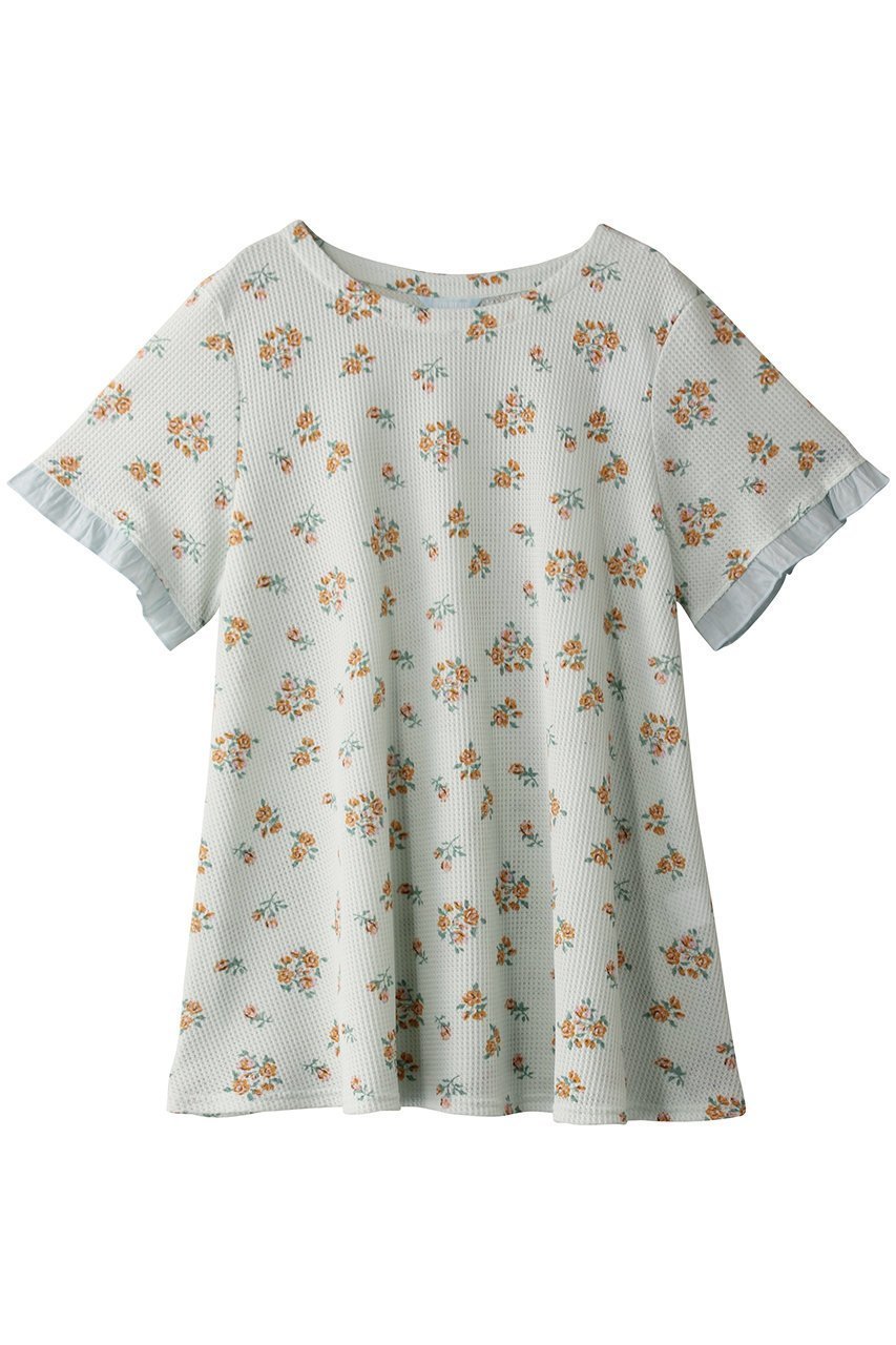 【キッドブルー/KID BLUE / GOODS】の25ワッフルフラワーPtトップス インテリア・キッズ・メンズ・レディースファッション・服の通販 founy(ファニー) 　おすすめ　Recommended / Our Picks　セットアップ　Set-Up, Coordinated Outfit　パジャマ　Pajamas, Sleepwear　フェミニン　Feminine, Girly　フラワー　Flower, Floral　フリル　Frill, Ruffle　ローズ　Rose, Rose Motif　ワッフル　Waffle, Waffle Knit　半袖　Short Sleeve, Half Sleeve　吸水　Absorbent, Quick-Dry　ペパーミント|ID: prp329100004509138 ipo3291000000032833215