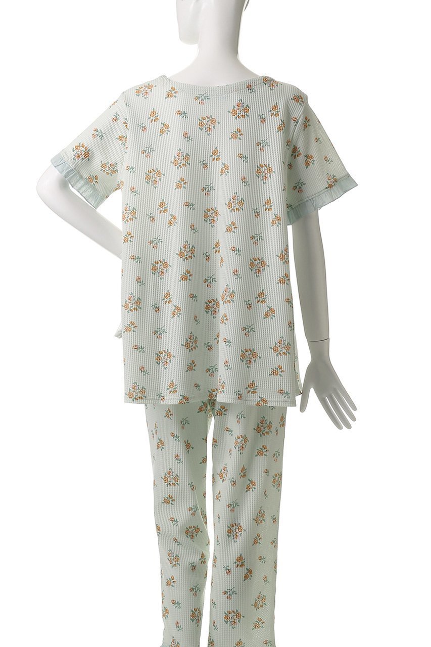 【キッドブルー/KID BLUE / GOODS】の25ワッフルフラワーPtトップス 人気、トレンドファッション・服の通販 founy(ファニー) 　おすすめ　Recommended / Our Picks　セットアップ　Set-Up, Coordinated Outfit　パジャマ　Pajamas, Sleepwear　フェミニン　Feminine, Girly　フラワー　Flower, Floral　フリル　Frill, Ruffle　ローズ　Rose, Rose Motif　ワッフル　Waffle, Waffle Knit　半袖　Short Sleeve, Half Sleeve　吸水　Absorbent, Quick-Dry　other-4|ID: prp329100004509138 ipo3291000000032833218