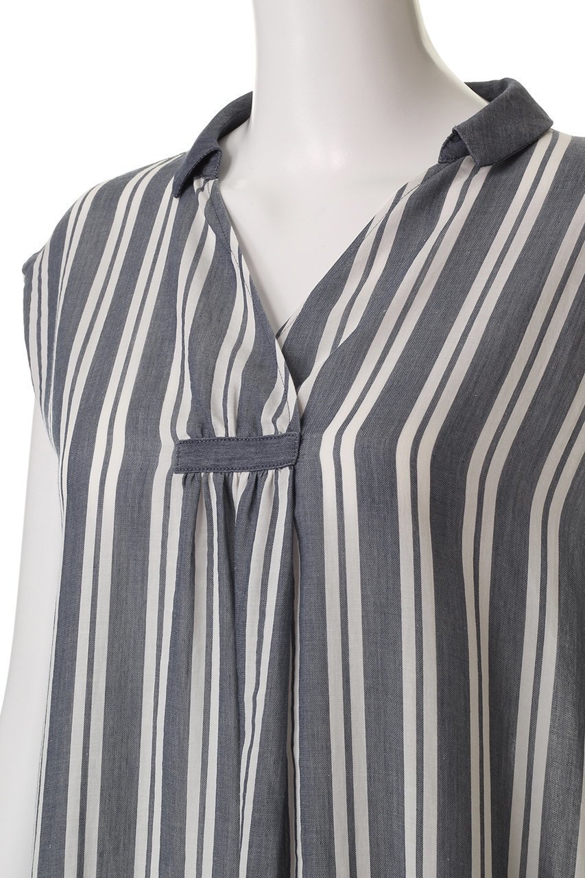 【キッドブルー/KID BLUE】の25シャンブレーデニムワンピース 人気、トレンドファッション・服の通販 founy(ファニー) 　ファッション　Fashion　レディースファッション　Fashion for Women　ワンピース　Dresses　ギャザー　Gathered, Ruffled　シャンブレー　Chambray, Denim-Like Fabric　シルク　Silk, 100% Silk　ストライプ　Stripe, Striped Pattern　デニム　Denim, Jeans Material　パジャマ　Pajamas, Sleepwear　リネン　Linen, Linen Fabric　再入荷　Restock / Back in Stock　夏　Summer　other-5|ID: prp329100004509143 ipo3291000000032833179