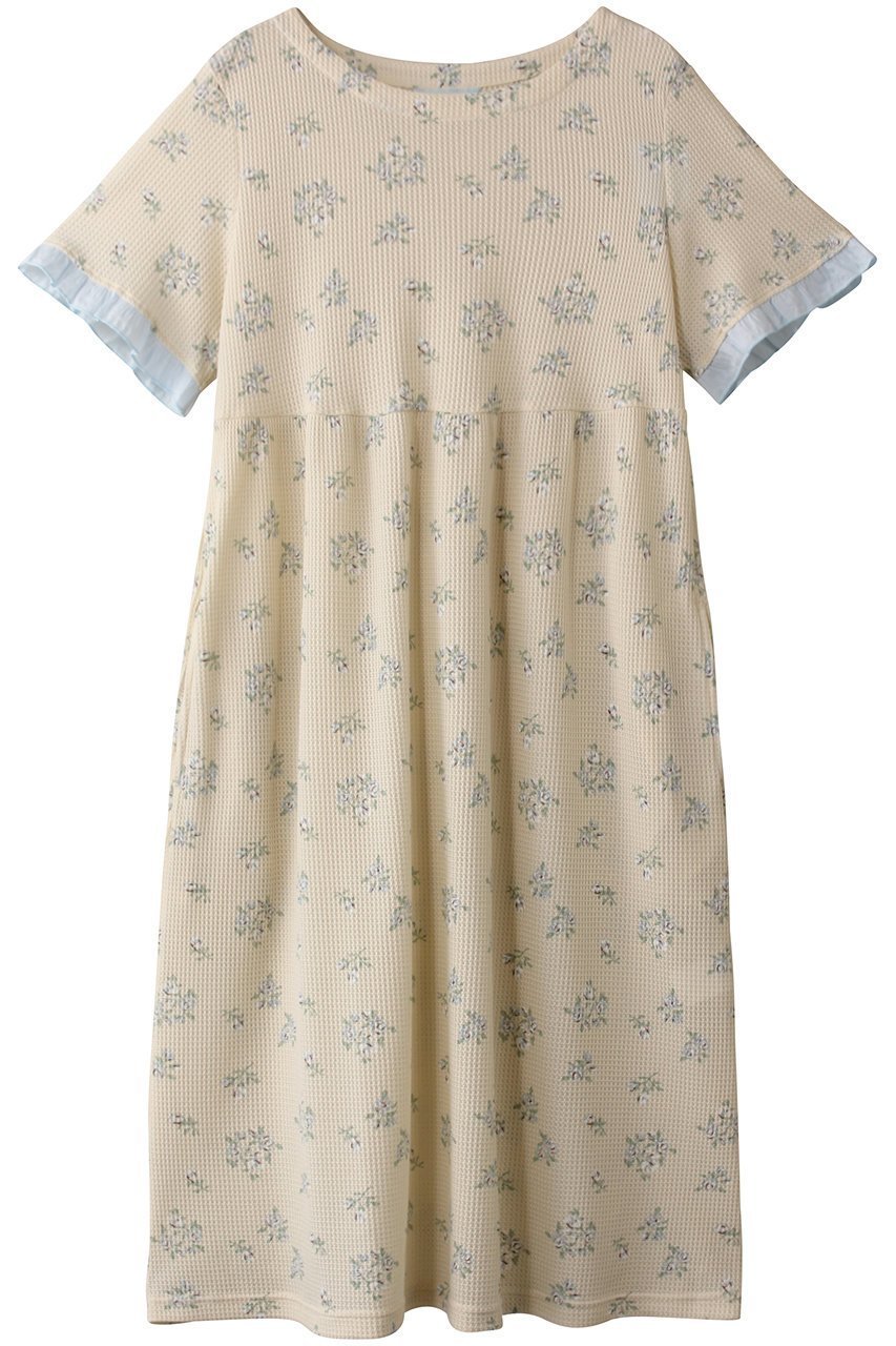 【キッドブルー/KID BLUE】の25ワッフルフラワーPtワンピース インテリア・キッズ・メンズ・レディースファッション・服の通販 founy(ファニー) 　ファッション　Fashion　レディースファッション　WOMEN　ワンピース　Dress　おすすめ　Recommend　セットアップ　Set Up　パジャマ　Pajamas　フェミニン　Feminine　フラワー　Flower　フリル　Frills　ローズ　Rose　ワッフル　Waffle　吸水　Water Absorption　アイボリー|ID: prp329100004509147 ipo3291000000031836027