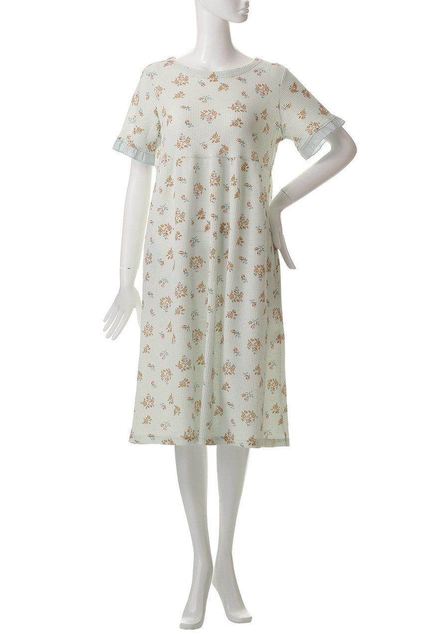 【キッドブルー/KID BLUE】の25ワッフルフラワーPtワンピース 人気、トレンドファッション・服の通販 founy(ファニー) 　ファッション　Fashion　レディースファッション　WOMEN　ワンピース　Dress　おすすめ　Recommend　セットアップ　Set Up　パジャマ　Pajamas　フェミニン　Feminine　フラワー　Flower　フリル　Frills　ローズ　Rose　ワッフル　Waffle　吸水　Water Absorption　other-2|ID: prp329100004509147 ipo3291000000031836029