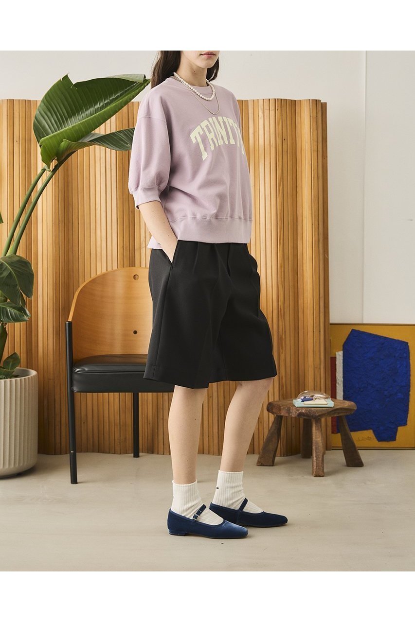 【オブラダ/Oblada】のTRINITY ハーフスリーブスウェットシャツ 人気、トレンドファッション・服の通販 founy(ファニー) 　ファッション　Fashion　レディースファッション　WOMEN　トップス・カットソー　Tops/Tshirt　シャツ/ブラウス　Shirts/Blouses　パーカ　Sweats　ロング / Tシャツ　T-Shirts　スウェット　Sweat　カットソー　Cut and Sewn　ショルダー　Shoulder　ショート　Short　スリーブ　Sleeve　トレンド　Trend　ドロップ　Drop　プリント　Print　リラックス　Relax　ロング　Long　other-6|ID: prp329100004509148 ipo3291000000032150967