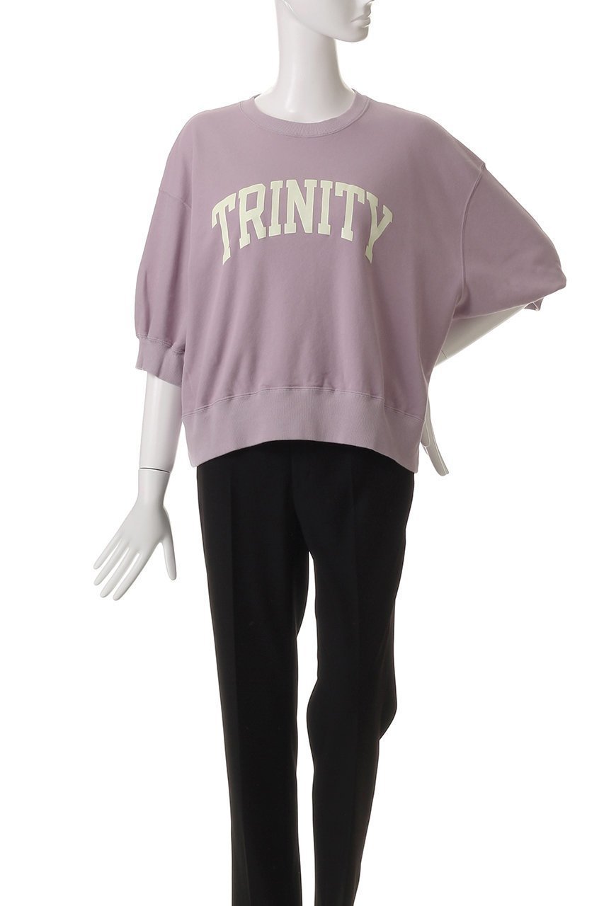【オブラダ/Oblada】のTRINITY ハーフスリーブスウェットシャツ 人気、トレンドファッション・服の通販 founy(ファニー) 　ファッション　Fashion　レディースファッション　Fashion for Women　トップス・カットソー　Cut & Sew Tops　シャツ・ブラウス・オフィスカジュアル　Elegant Blouses & Button-Ups　レディースパーカー・カジュアルフーディー　Casual Hoodies & Sweatshirts　ロングTシャツ・Tシャツ　Longline T-Shirts & Tees　スウェット・クルーネックトップス　Sweatshirts & Crewnecks / Relaxed Fit Sweat Tops　カットソー・ベーシックTシャツ　Cut-and-Sewn Tops / Stretch Tees & Basics　ショルダー　Shoulder, Shoulder Strap　ショート　Short, Short Length　スリーブ　Sleeve, Long Sleeve / Short Sleeve　トレンド　Trend, Trending Now　ドロップ　Drop Shoulder, Dropped Style　プリント　Print, Printed Pattern　リラックス　Relax, Relaxed Fit　ロング　Long, Long-Length　other-2|ID: prp329100004509148 ipo3291000000032842961