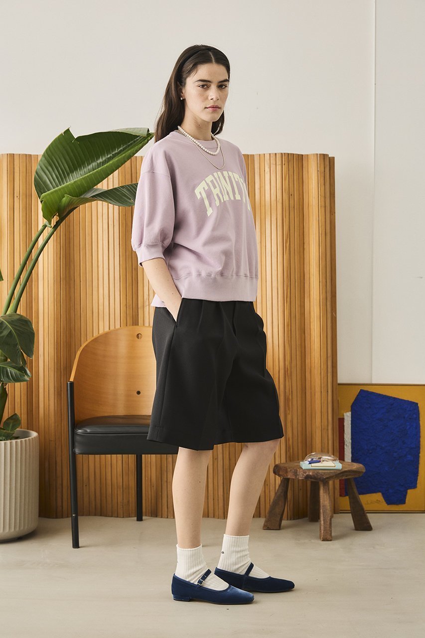 【オブラダ/Oblada】のTRINITY ハーフスリーブスウェットシャツ 人気、トレンドファッション・服の通販 founy(ファニー) 　ファッション　Fashion　レディースファッション　Fashion for Women　トップス・カットソー　Cut & Sew Tops　シャツ・ブラウス・オフィスカジュアル　Elegant Blouses & Button-Ups　レディースパーカー・カジュアルフーディー　Casual Hoodies & Sweatshirts　ロングTシャツ・Tシャツ　Longline T-Shirts & Tees　スウェット・クルーネックトップス　Sweatshirts & Crewnecks / Relaxed Fit Sweat Tops　カットソー・ベーシックTシャツ　Cut-and-Sewn Tops / Stretch Tees & Basics　ショルダー　Shoulder, Shoulder Strap　ショート　Short, Short Length　スリーブ　Sleeve, Long Sleeve / Short Sleeve　トレンド　Trend, Trending Now　ドロップ　Drop Shoulder, Dropped Style　プリント　Print, Printed Pattern　リラックス　Relax, Relaxed Fit　ロング　Long, Long-Length　other-6|ID: prp329100004509148 ipo3291000000035420681