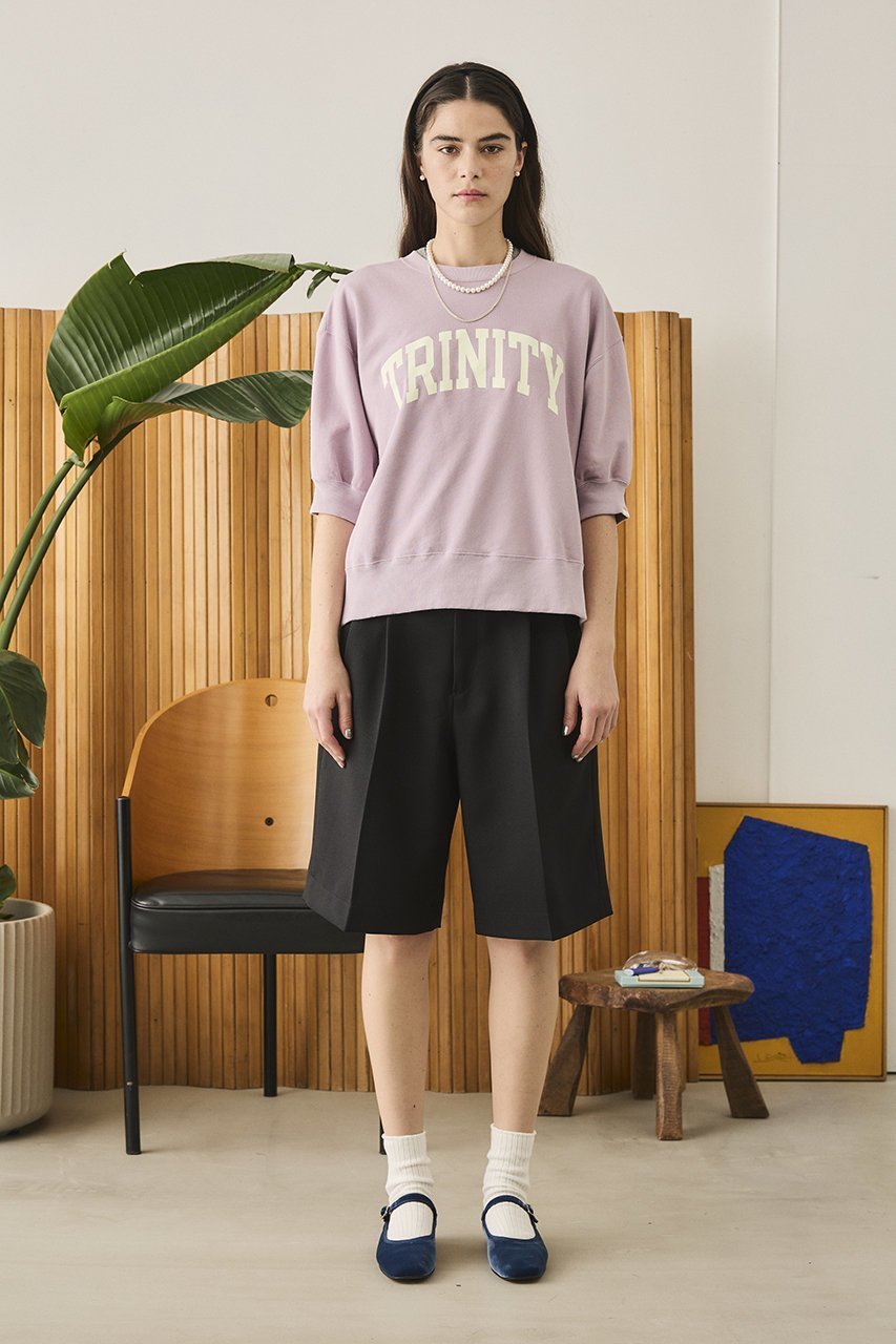 【オブラダ/Oblada】のTRINITY ハーフスリーブスウェットシャツ 人気、トレンドファッション・服の通販 founy(ファニー) 　ファッション　Fashion　レディースファッション　Fashion for Women　トップス・カットソー　Cut & Sew Tops　シャツ・ブラウス・オフィスカジュアル　Elegant Blouses & Button-Ups　レディースパーカー・カジュアルフーディー　Casual Hoodies & Sweatshirts　ロングTシャツ・Tシャツ　Longline T-Shirts & Tees　スウェット・クルーネックトップス　Sweatshirts & Crewnecks / Relaxed Fit Sweat Tops　カットソー・ベーシックTシャツ　Cut-and-Sewn Tops / Stretch Tees & Basics　ショルダー　Shoulder, Shoulder Strap　ショート　Short, Short Length　スリーブ　Sleeve, Long Sleeve / Short Sleeve　トレンド　Trend, Trending Now　ドロップ　Drop Shoulder, Dropped Style　プリント　Print, Printed Pattern　リラックス　Relax, Relaxed Fit　ロング　Long, Long-Length　other-7|ID: prp329100004509148 ipo3291000000035420682