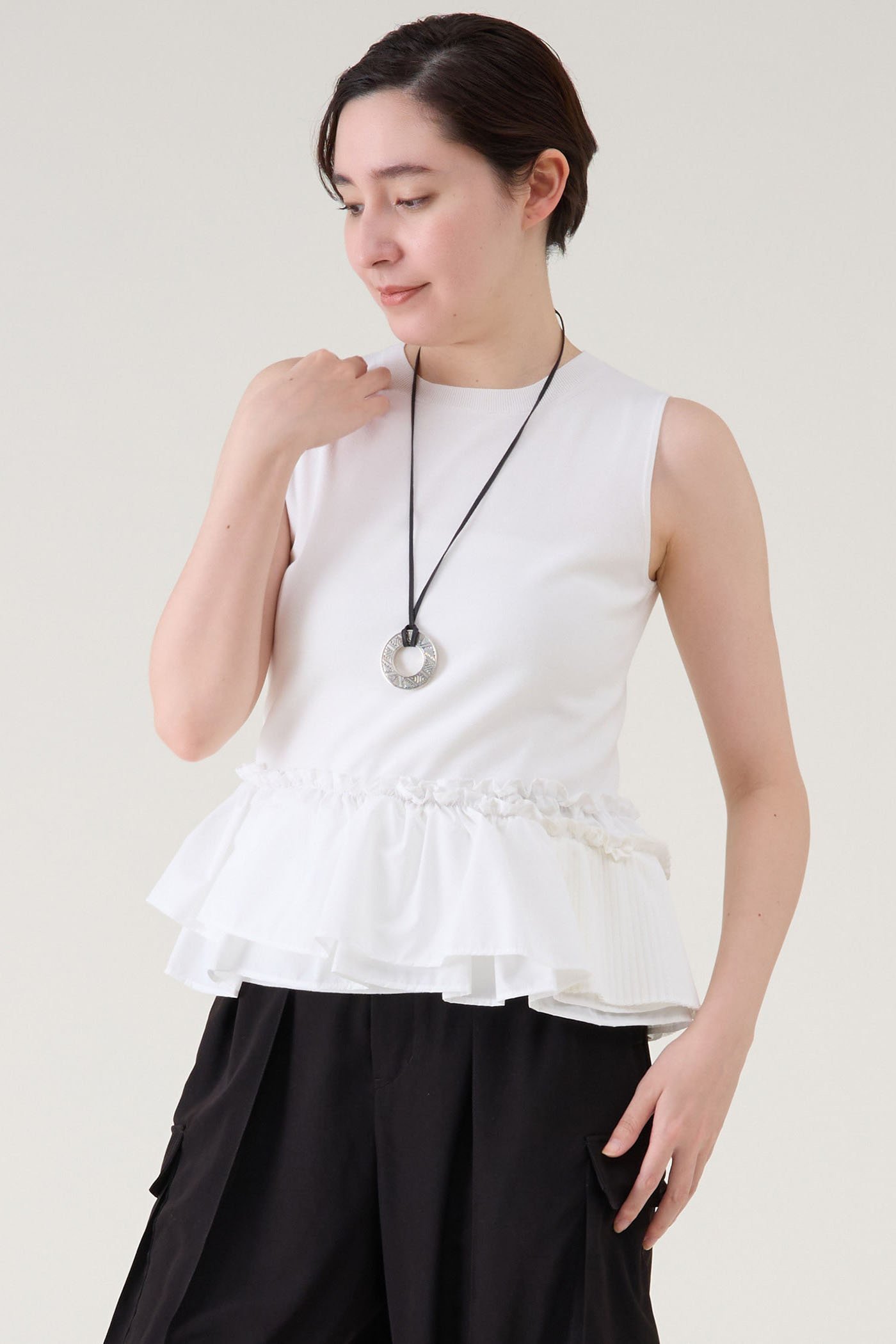 【マルティニーク/martinique】のタイプライターコンビニット 人気、トレンドファッション・服の通販 founy(ファニー) 　ファッション　Fashion　レディースファッション　Fashion for Women　トップス・カットソー　Cut & Sew Tops　ニット　Knit Tops & Sweaters　カジュアルプルオーバー・ニットトップス　Pullovers & Knit Tops / Casual Pullovers　おすすめ　Recommended / Our Picks　アシンメトリー　Asymmetrical Style　インナー　Innerwear　シャーリング　Shirring, Ruched　ジャケット　Jacket, Outerwear　タイトスカート　Pencil Skirt, Tight Skirt　ノースリーブ　Sleeveless, No-Sleeve　ブルゾン　Blouson, Bomber Jacket　ペプラム　Peplum, Flared Hem　夏　Summer　 other-1|ID: prp329100004509152 ipo3291000000035676981