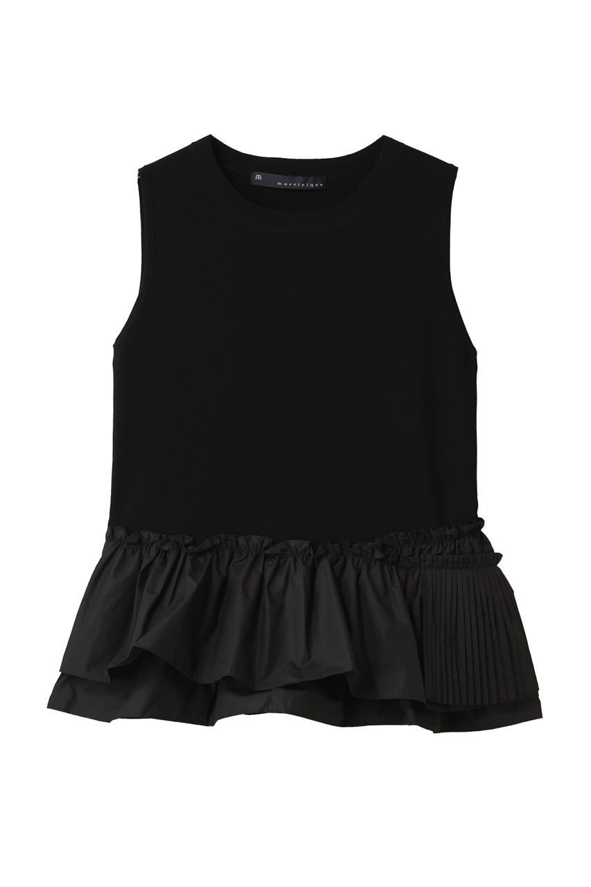 【マルティニーク/martinique】のタイプライターコンビニット インテリア・キッズ・メンズ・レディースファッション・服の通販 founy(ファニー) 　ファッション　Fashion　レディースファッション　Fashion for Women　トップス・カットソー　Cut & Sew Tops　ニット　Knit Tops & Sweaters　カジュアルプルオーバー・ニットトップス　Pullovers & Knit Tops / Casual Pullovers　おすすめ　Recommended / Our Picks　アシンメトリー　Asymmetrical Style　インナー　Innerwear　シャーリング　Shirring, Ruched　ジャケット　Jacket, Outerwear　タイトスカート　Pencil Skirt, Tight Skirt　ノースリーブ　Sleeveless, No-Sleeve　ブルゾン　Blouson, Bomber Jacket　ペプラム　Peplum, Flared Hem　夏　Summer　ブラック|ID: prp329100004509152 ipo3291000000035676987