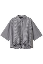 【ミズイロ インド/mizuiro ind】のstripe half slv balloon shirt シャツ ブラック|ID:prp329100004509165